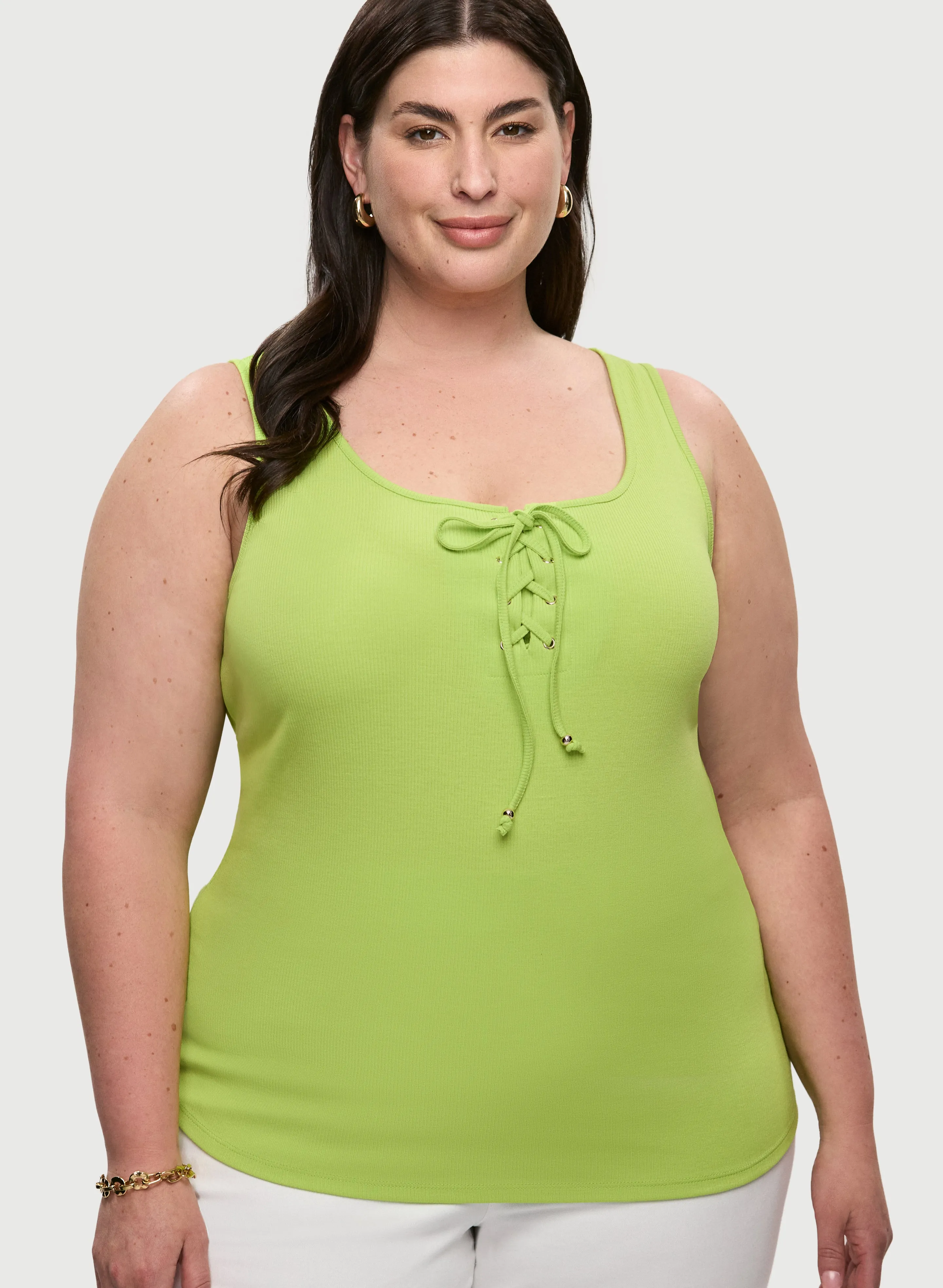 Lace-Up Ribbed Tank sold by Laura product image thumbnail 5