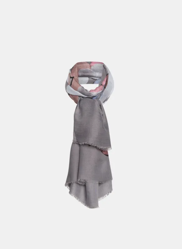 Abstract Floral Print Oblong Scarf sold by Laura