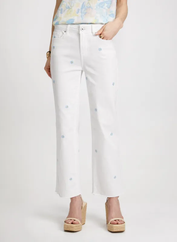 Embroidered Wide Leg Jeans sold by Laura