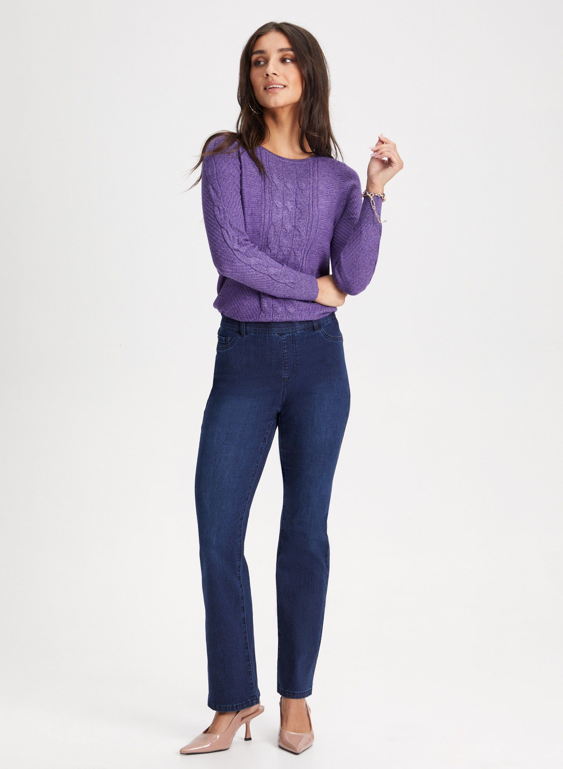 Ribbed & Cable Knit Sweater sold by Laura product image thumbnail 3