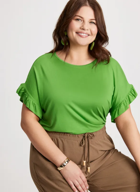 Ruffled Sleeve T-Shirt sold by Laura