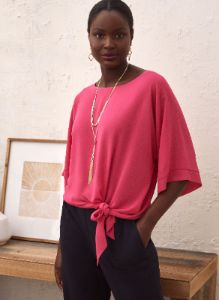 Side Tie Chiffon Blouse sold by Laura