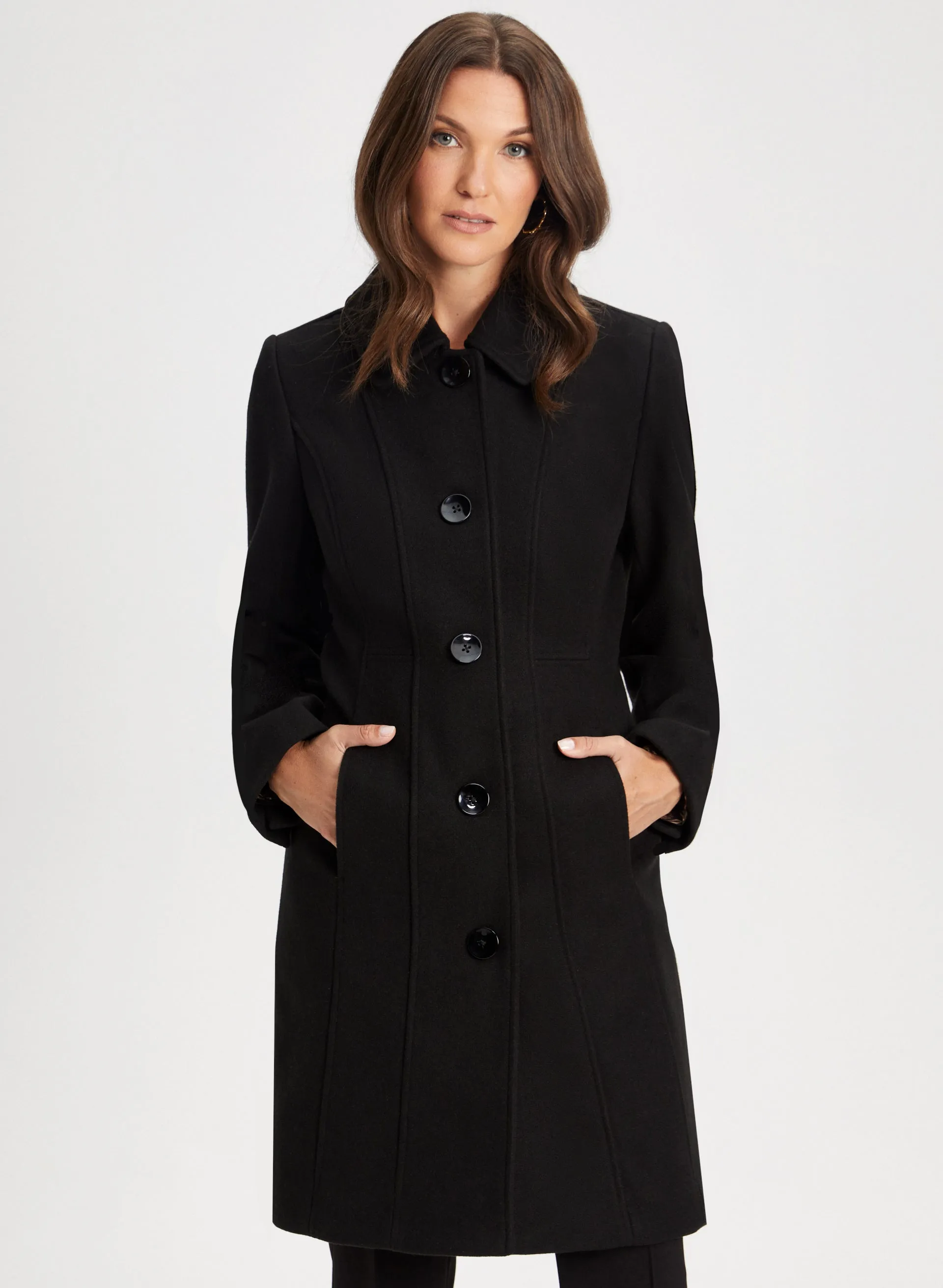 Stretch Wool Blend Coat sold by Laura