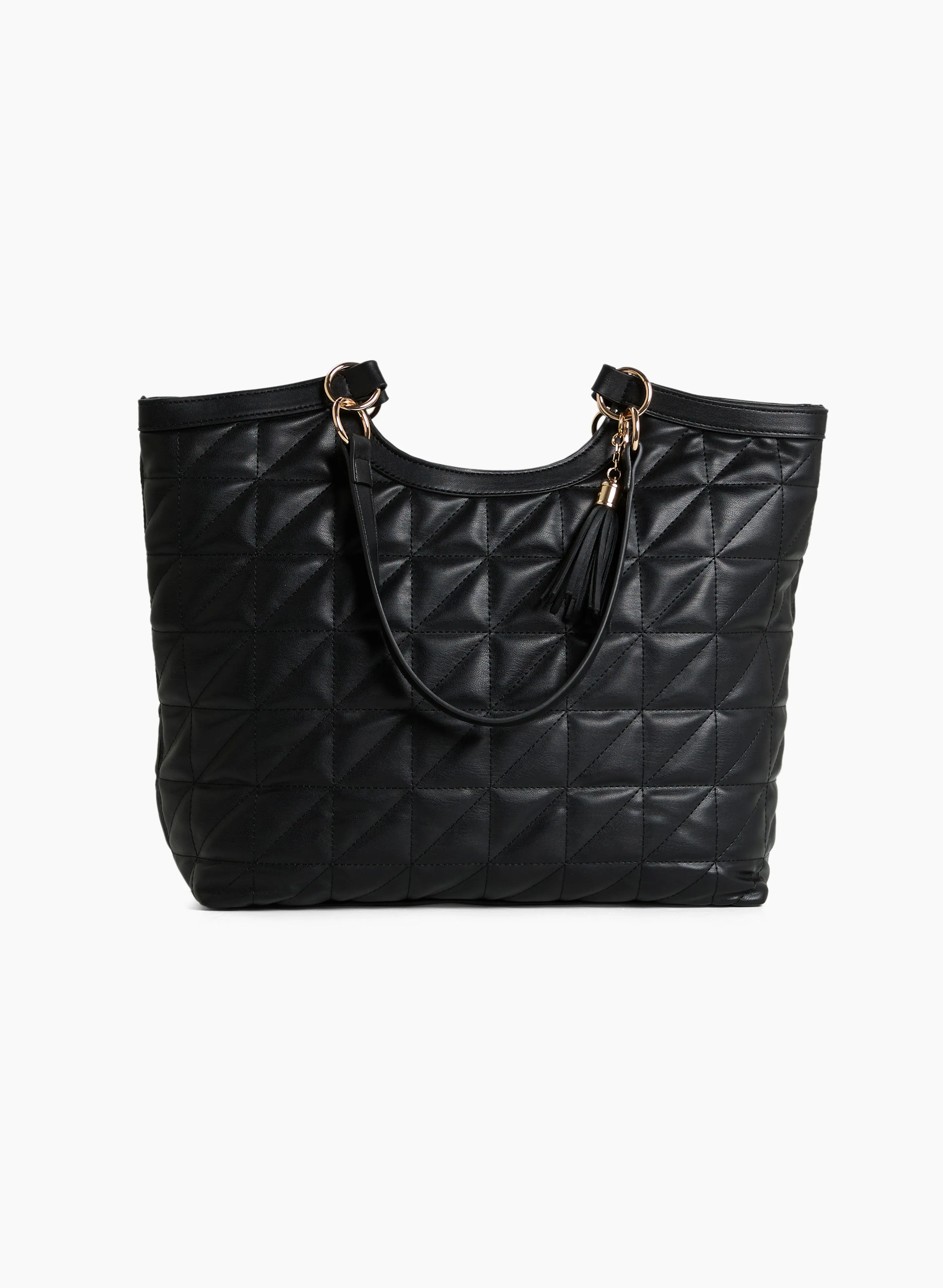 Quilted Vegan Leather Tote Bag sold by Laura product image thumbnail 3