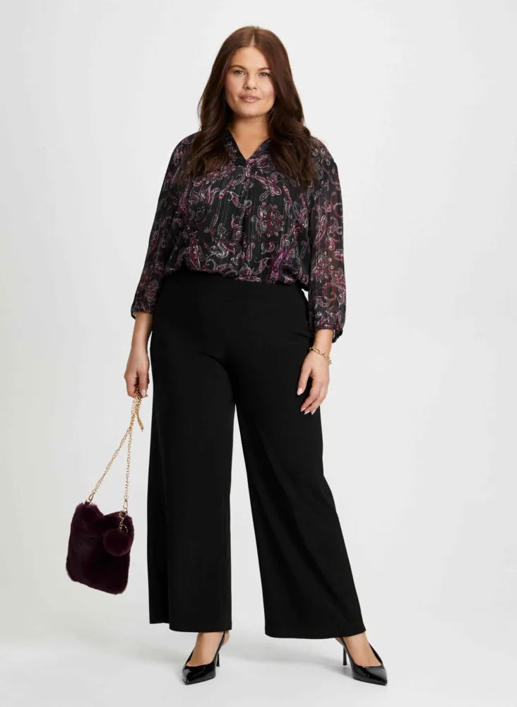 Wide Leg Pants & Paisley Print Top sold by Laura