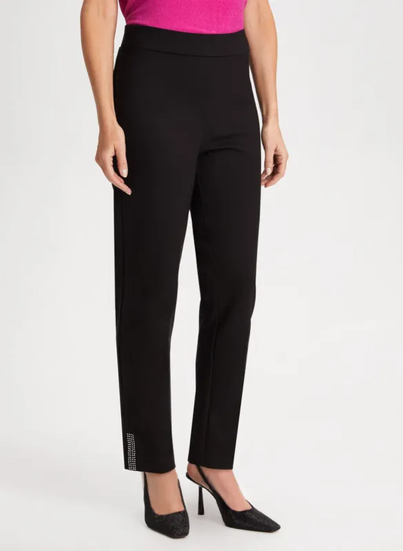 City Fit Rhinestone Slit Pants sold by Laura