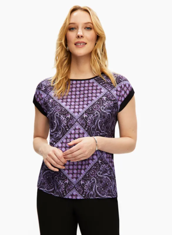 Patchwork Print Tee sold by Laura