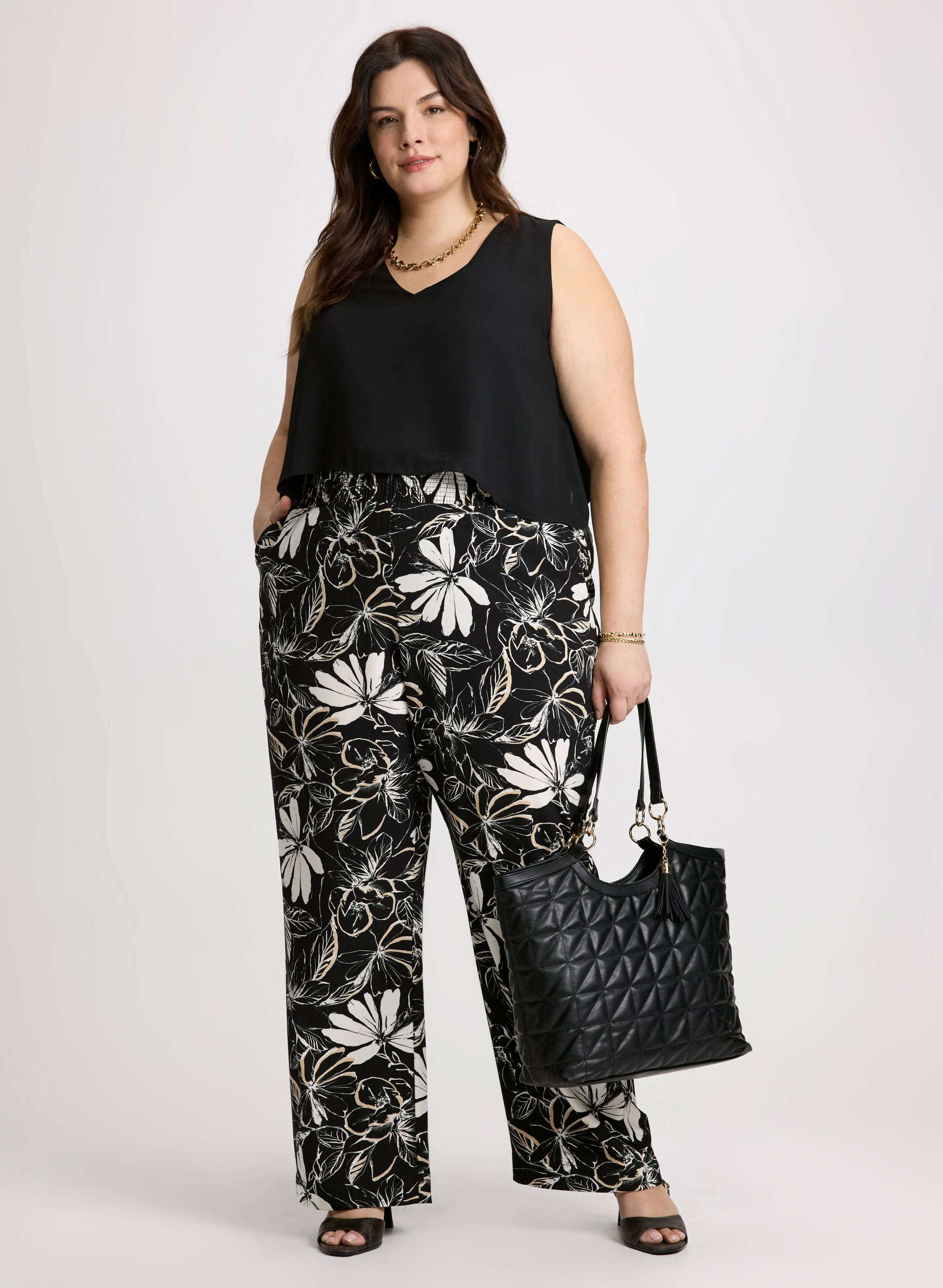 Crepe Floral Wide Leg Pants sold by Laura product image thumbnail 3