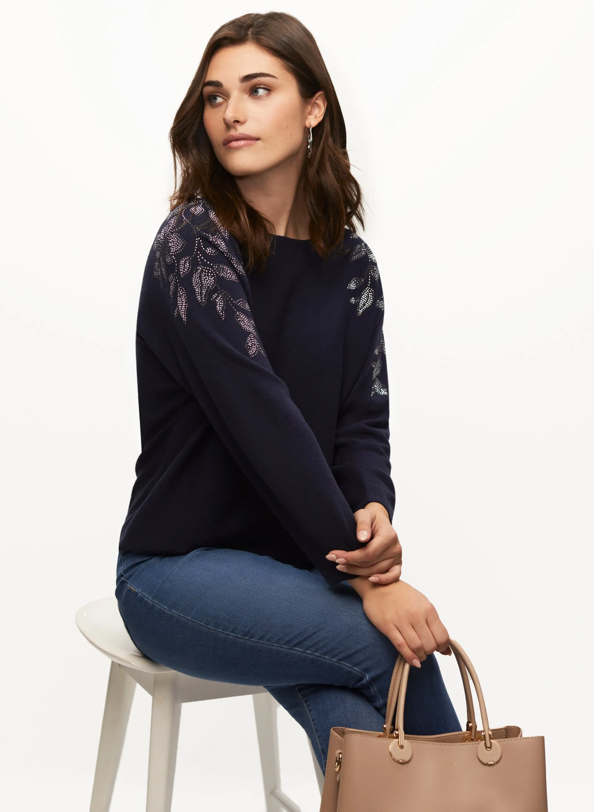 Rhinestone Detail Knit Sweater sold by Laura product image thumbnail 5