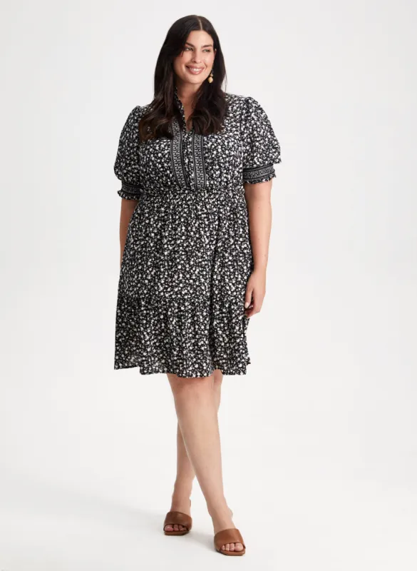 Smocked Floral Print Dress sold by Laura