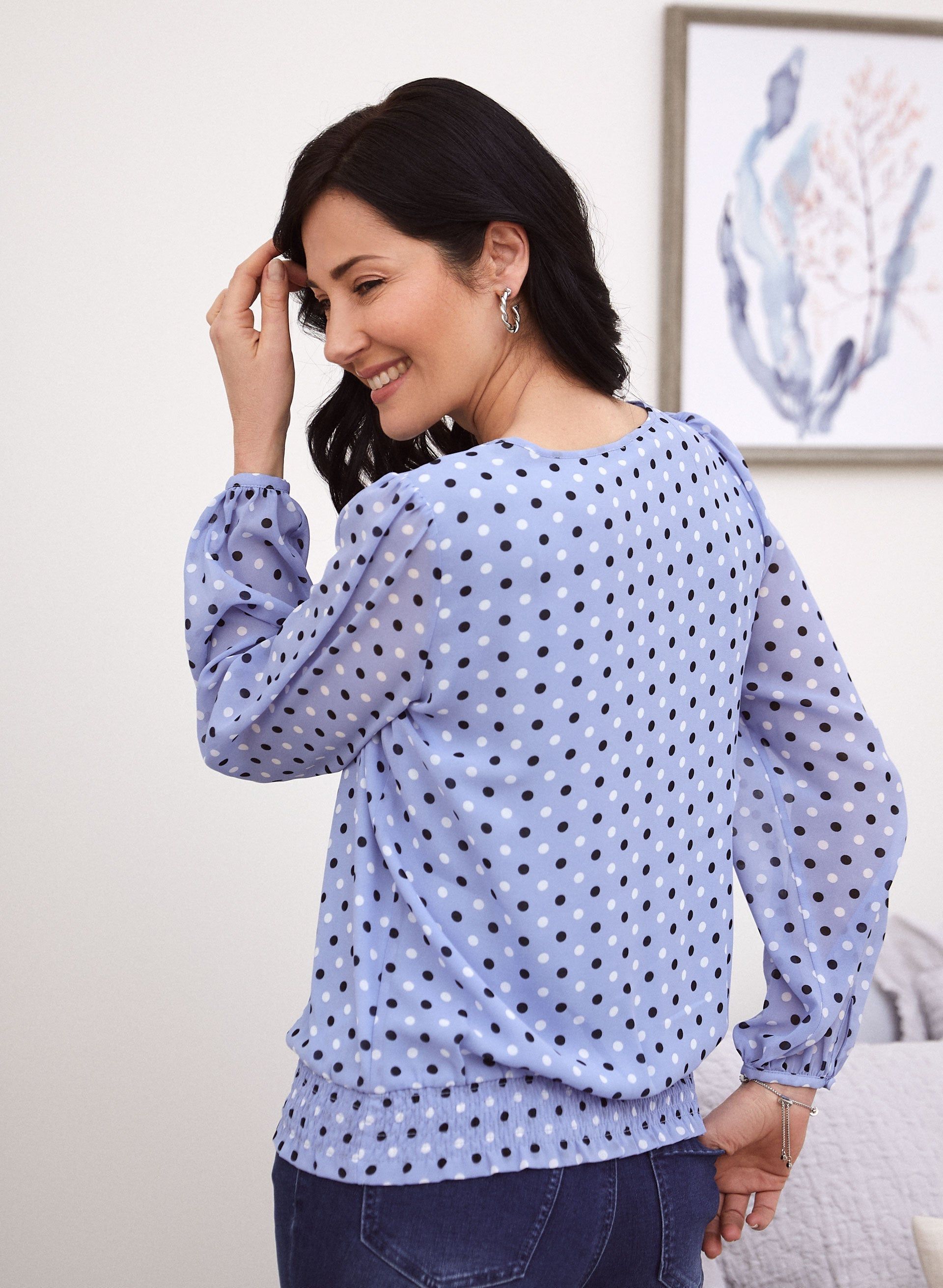 Dot Print Chiffon Blouse sold by Laura product image thumbnail 4