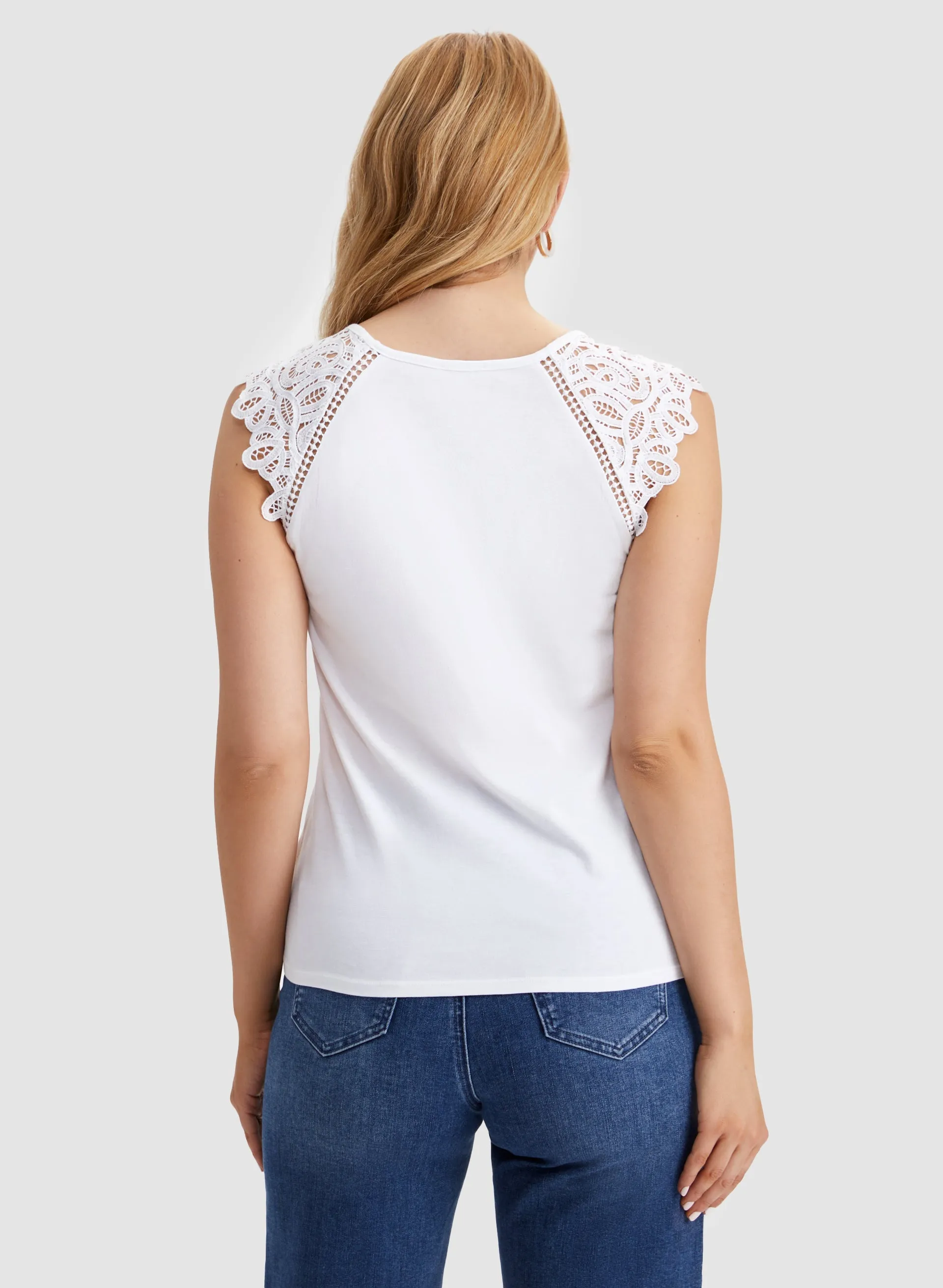 Lace Cap Sleeve T-Shirt sold by Laura product image thumbnail 4