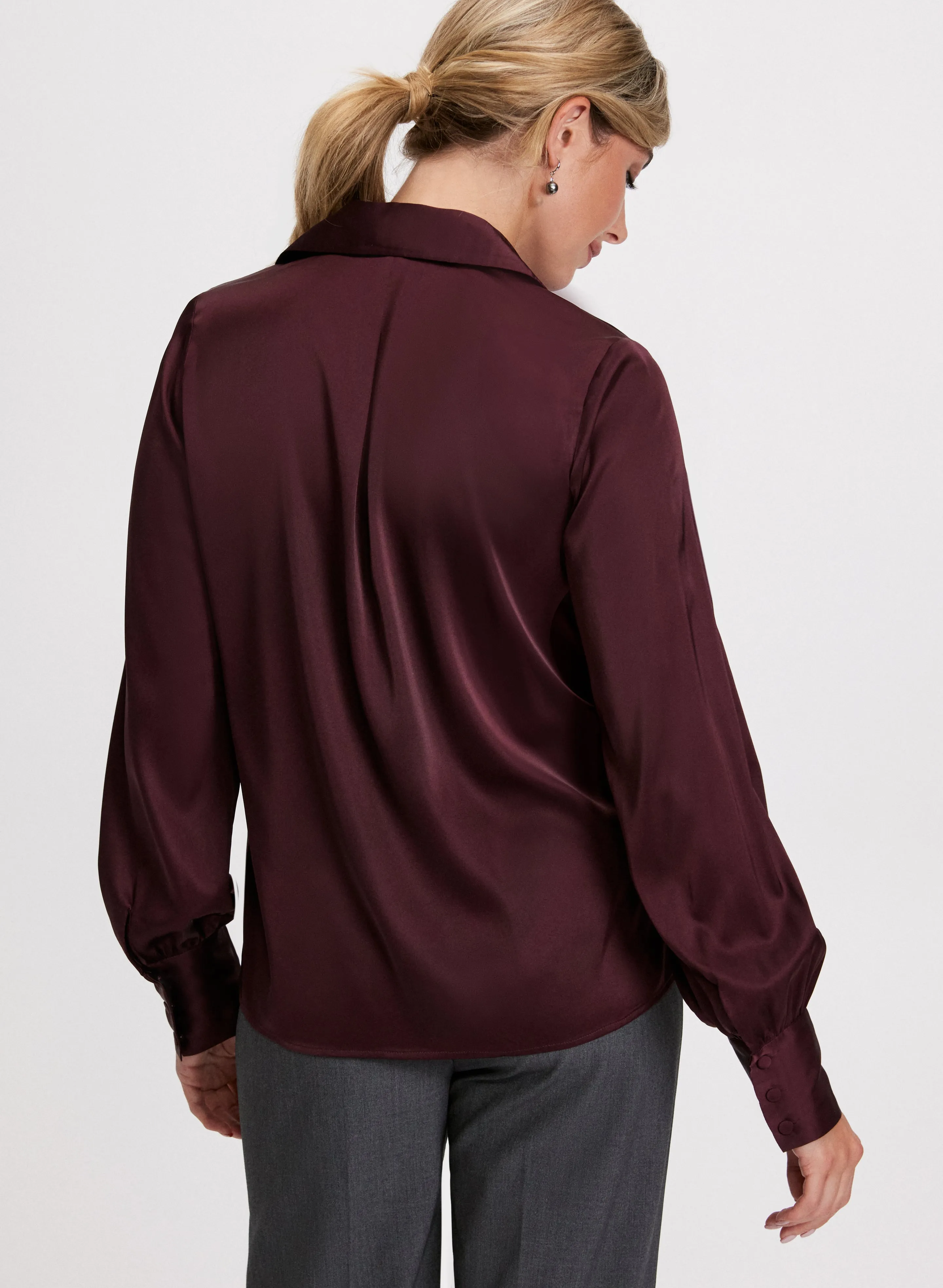 Satin Button Down Blouse sold by Laura product image thumbnail 4