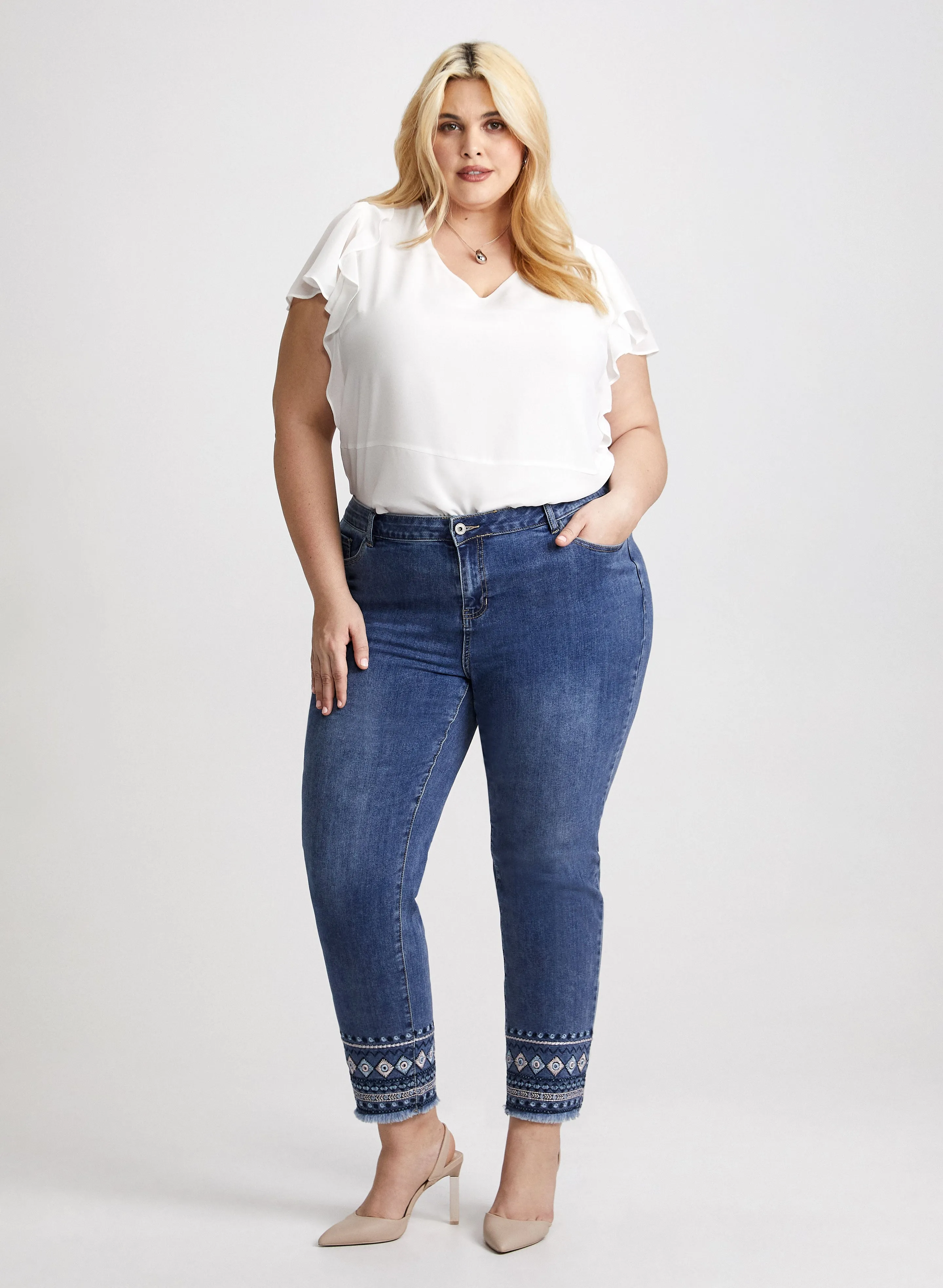 Charlie B - Embroidered Straight Leg Jeans sold by Laura product image thumbnail 3