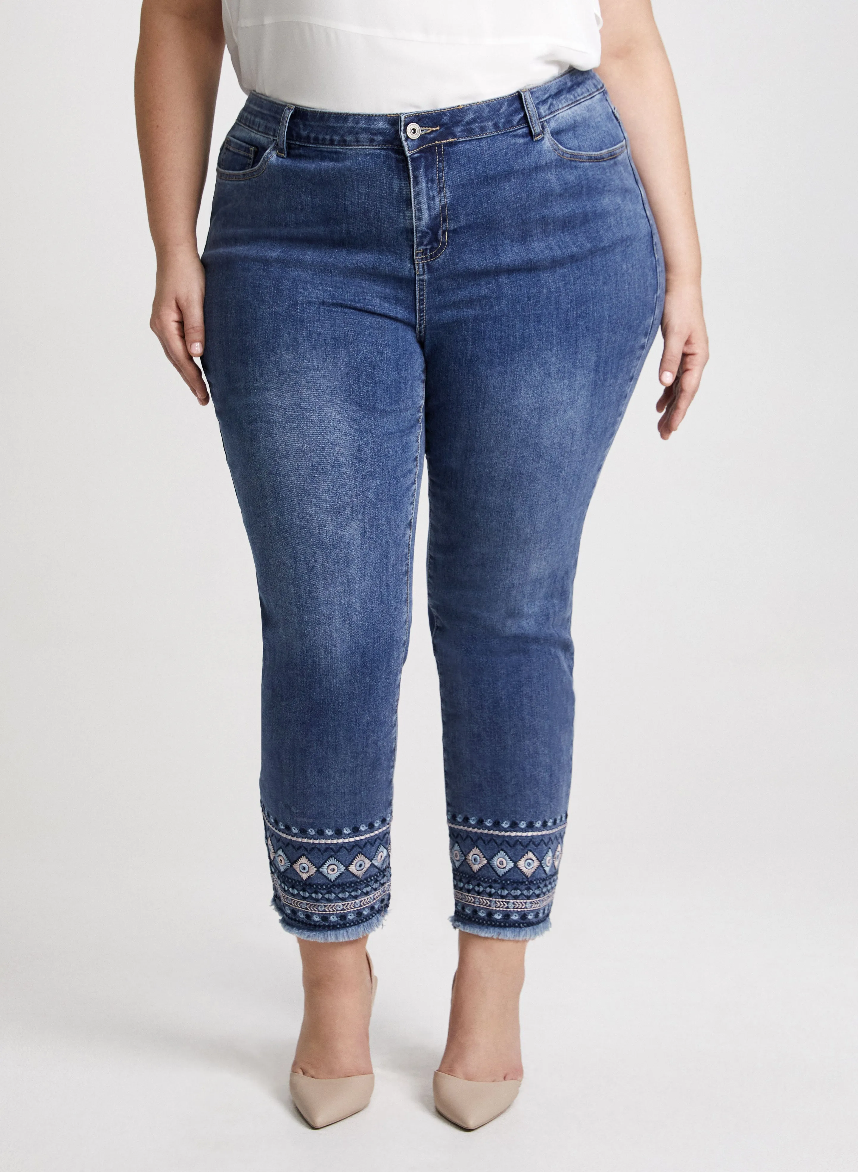 Charlie B - Embroidered Straight Leg Jeans sold by Laura