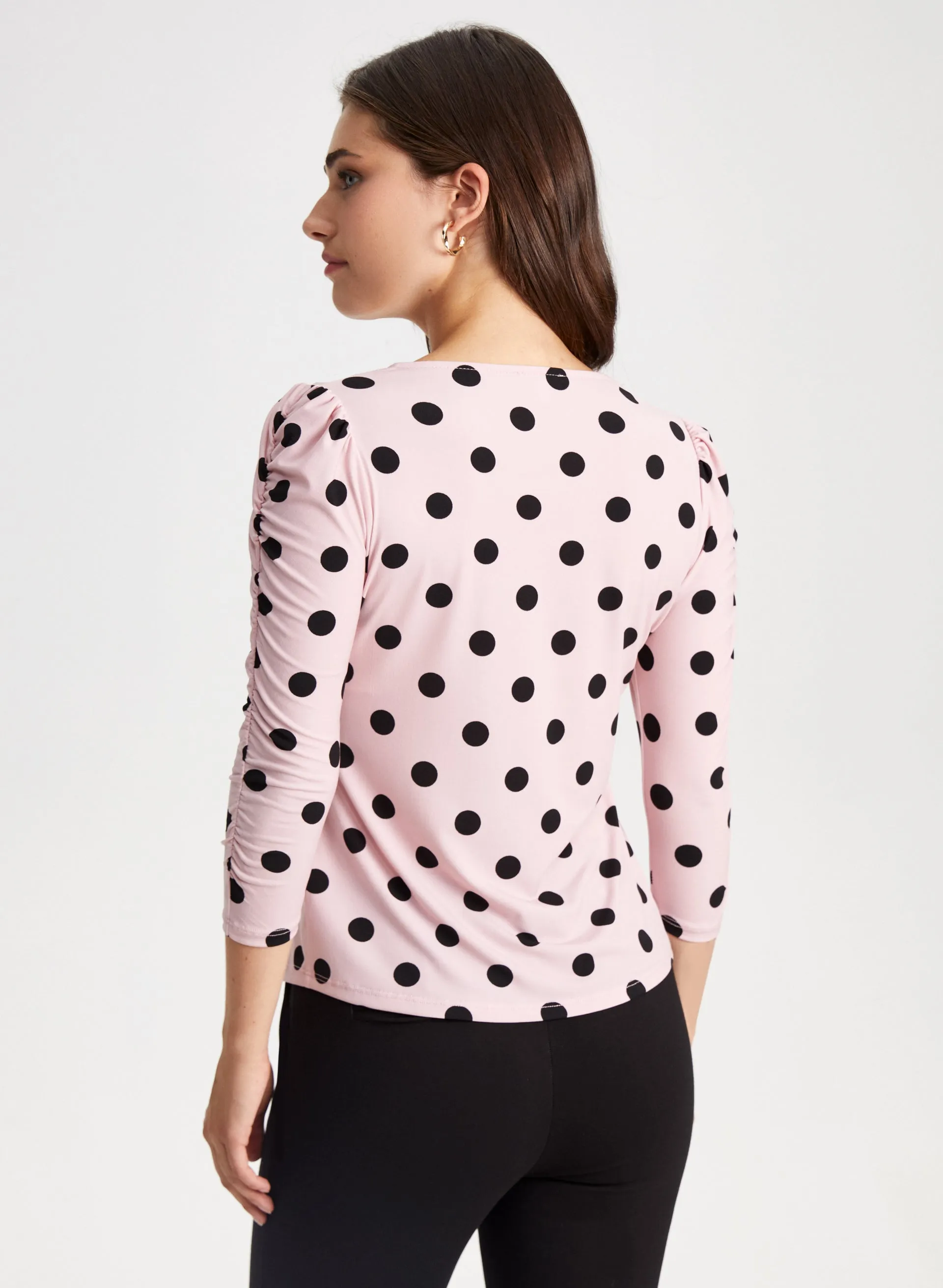 Dot Print 3/4 Sleeve Top sold by Laura product image thumbnail 4
