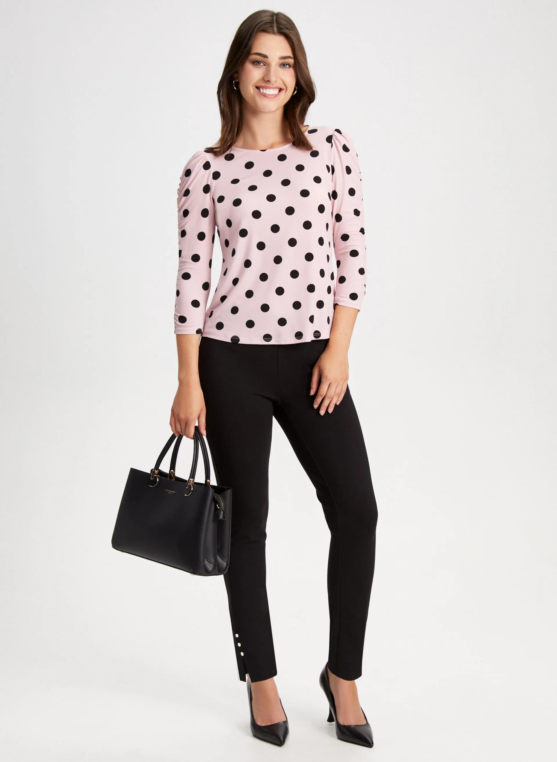 Dot Print 3/4 Sleeve Top sold by Laura product image thumbnail 3