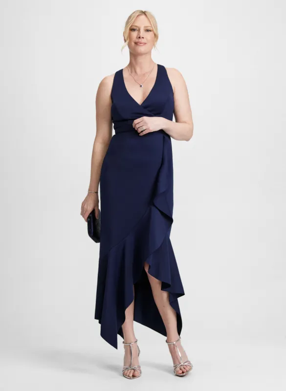 Ruffled Midi Evening Dress sold by Laura