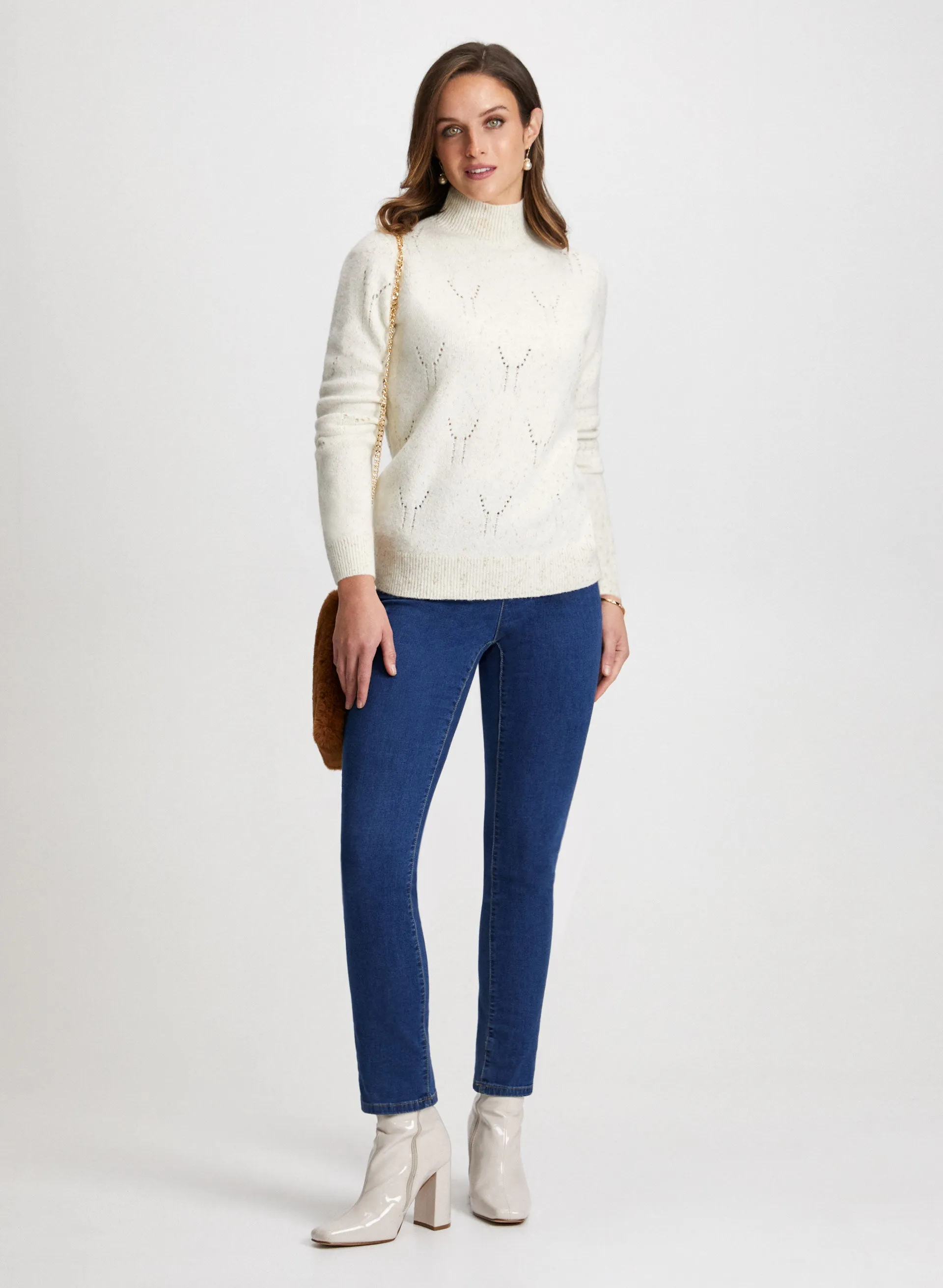 Mock Neck Sweater & Pull-On Jeans sold by Laura