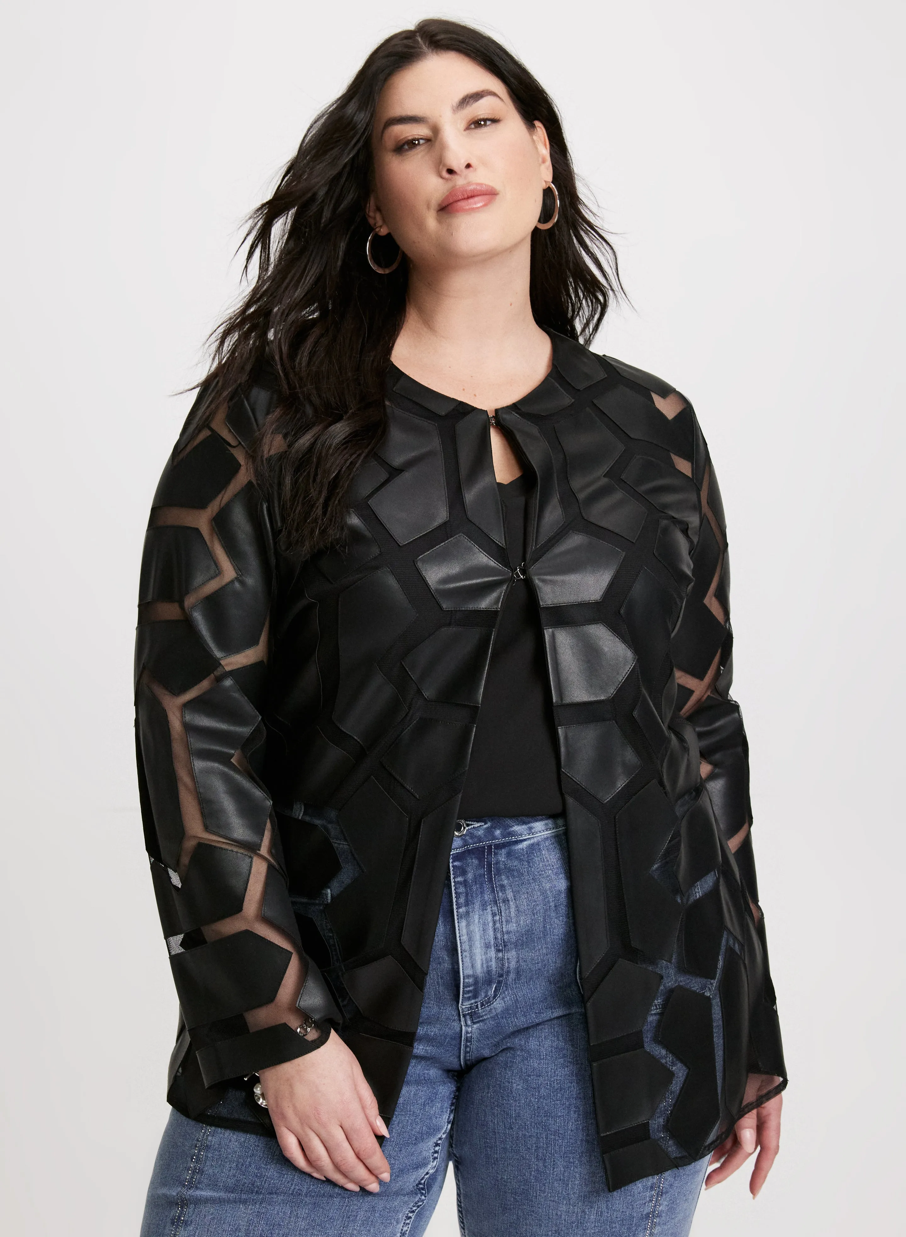 Joseph Ribkoff - Contrast Print Vegan Leather Jacket sold by Laura product image thumbnail 4