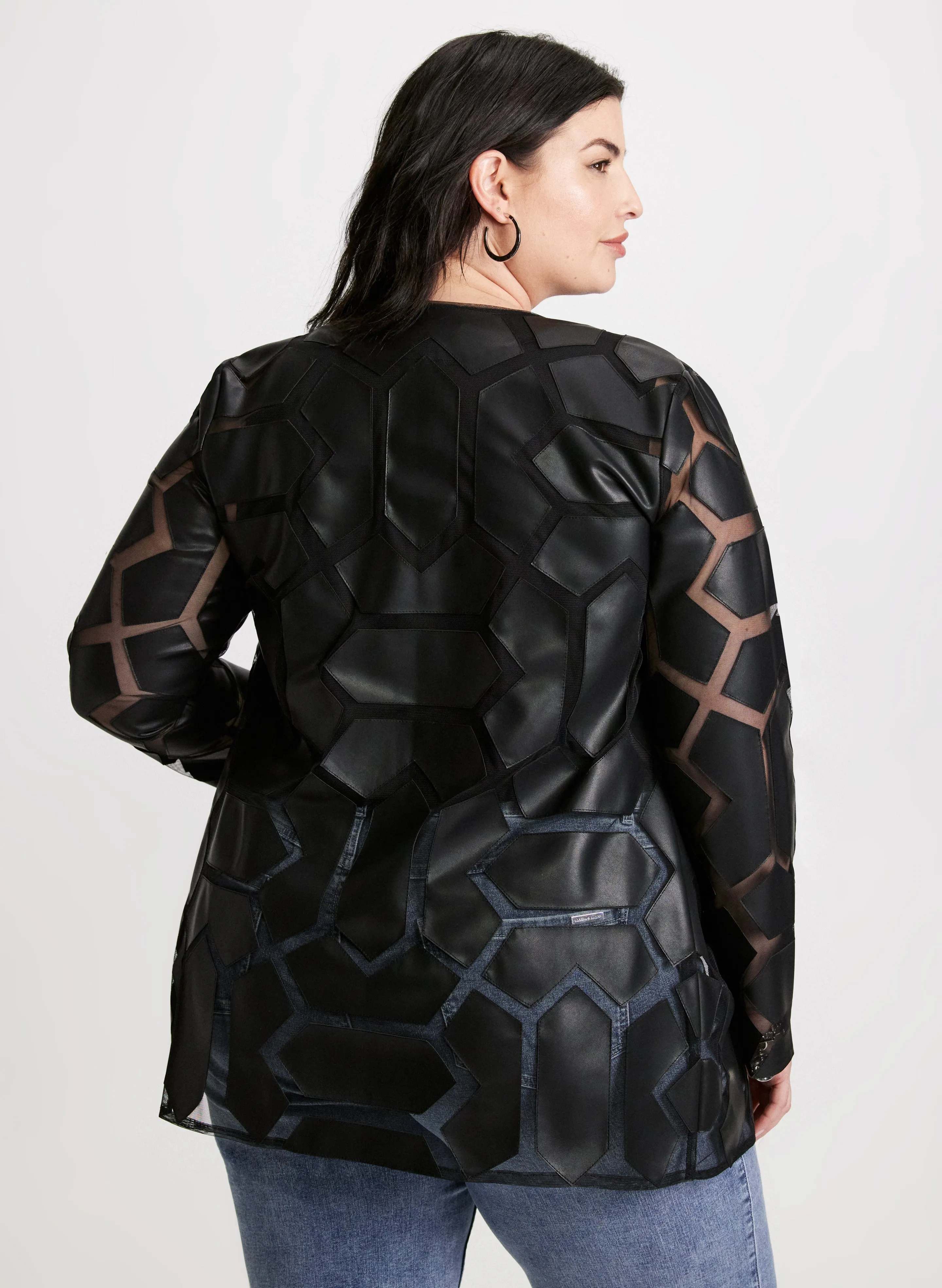 Joseph Ribkoff - Contrast Print Vegan Leather Jacket sold by Laura product image thumbnail 2