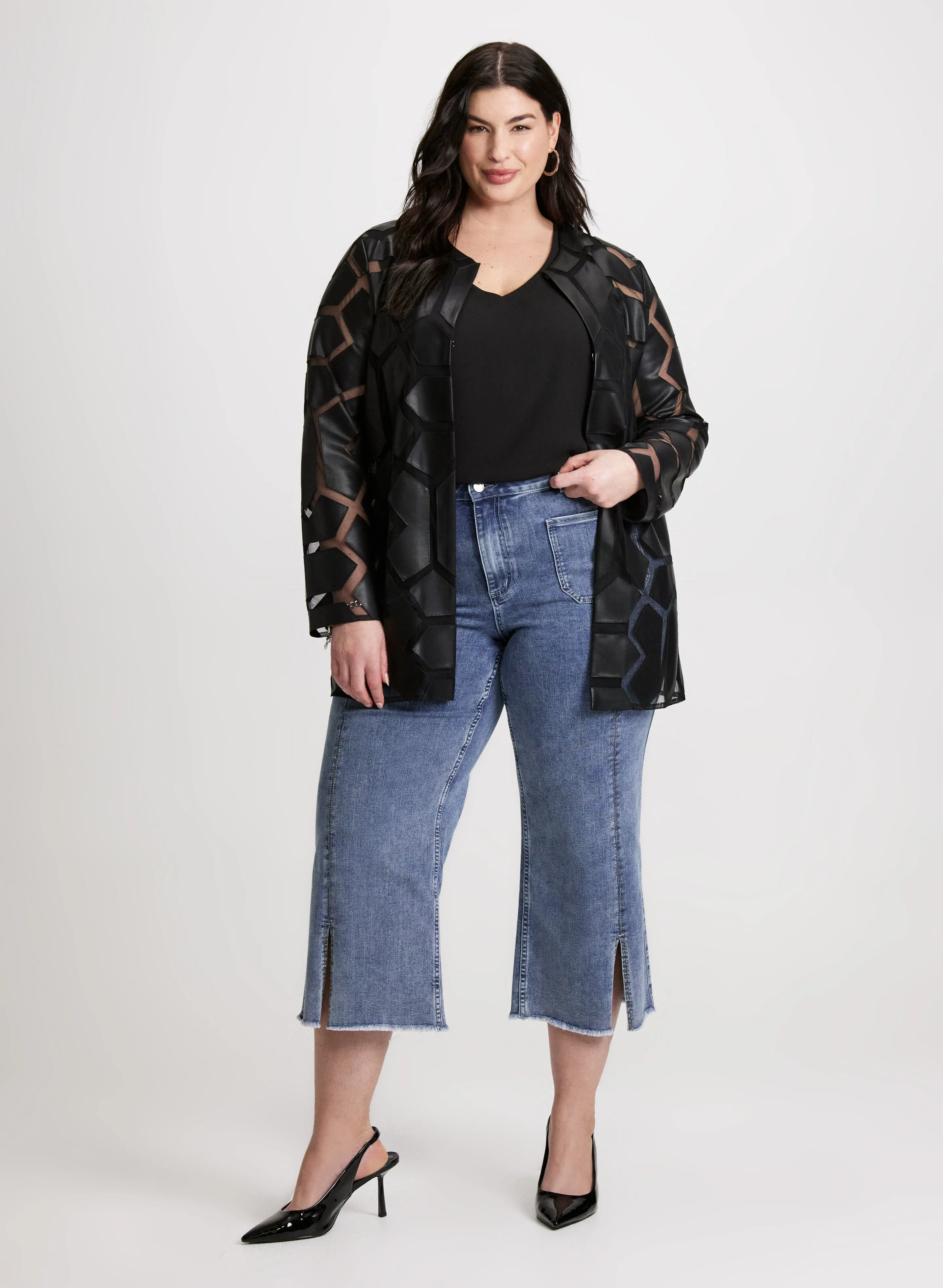 Joseph Ribkoff - Contrast Print Vegan Leather Jacket sold by Laura product image thumbnail 3