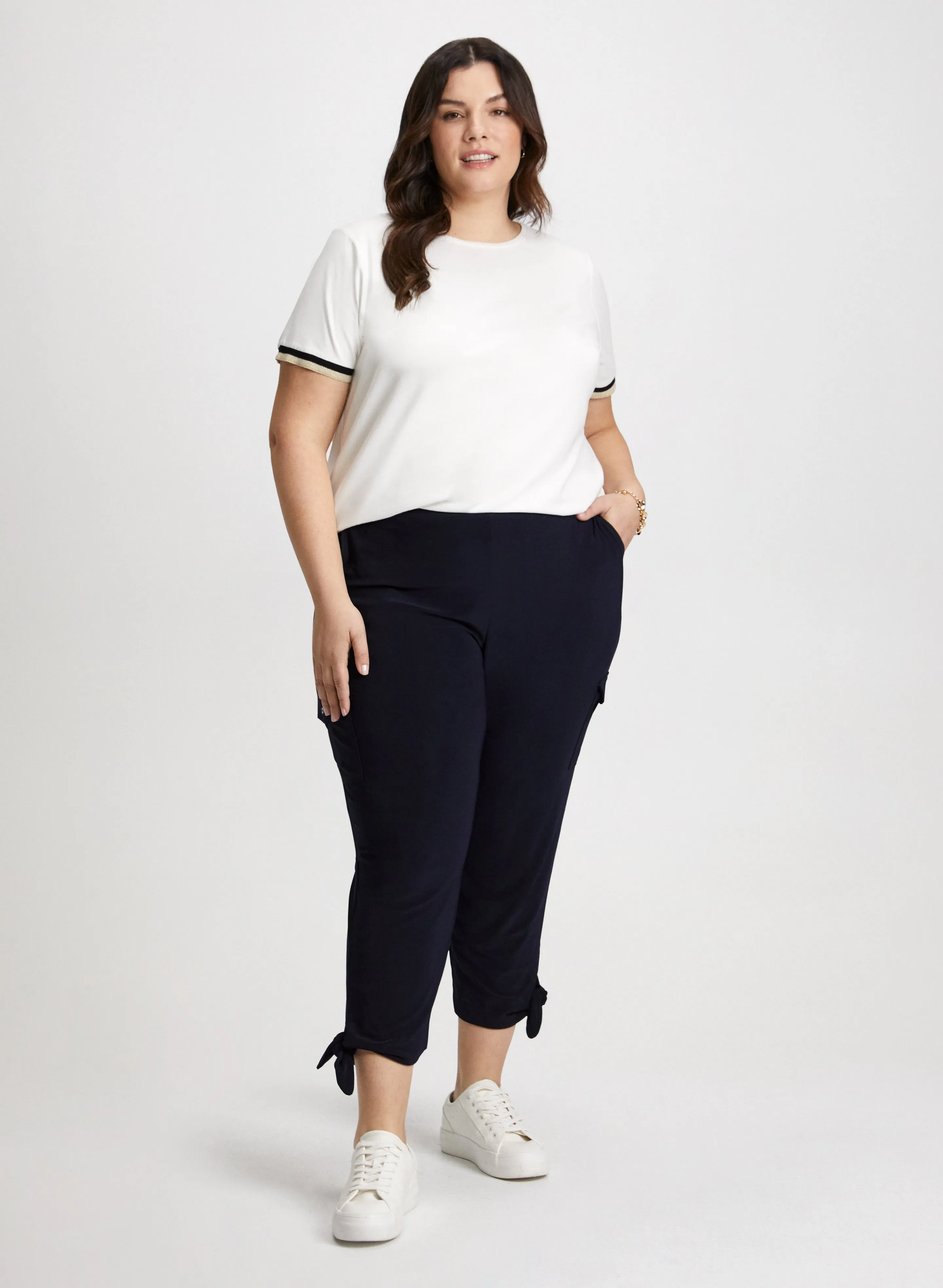 Metallic Trim Tee & Cargo Pants sold by Laura