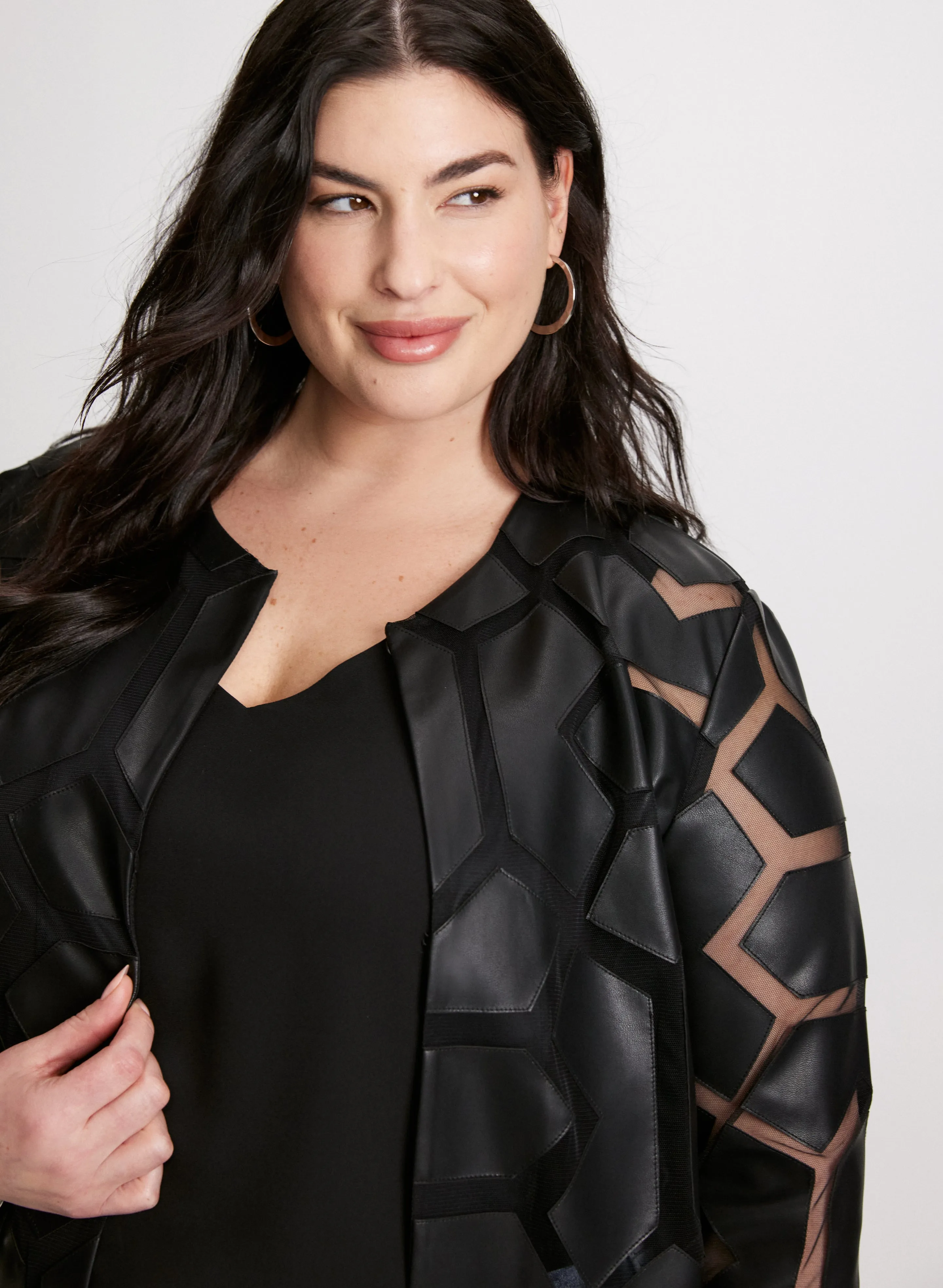 Joseph Ribkoff - Contrast Print Vegan Leather Jacket sold by Laura product image thumbnail 5