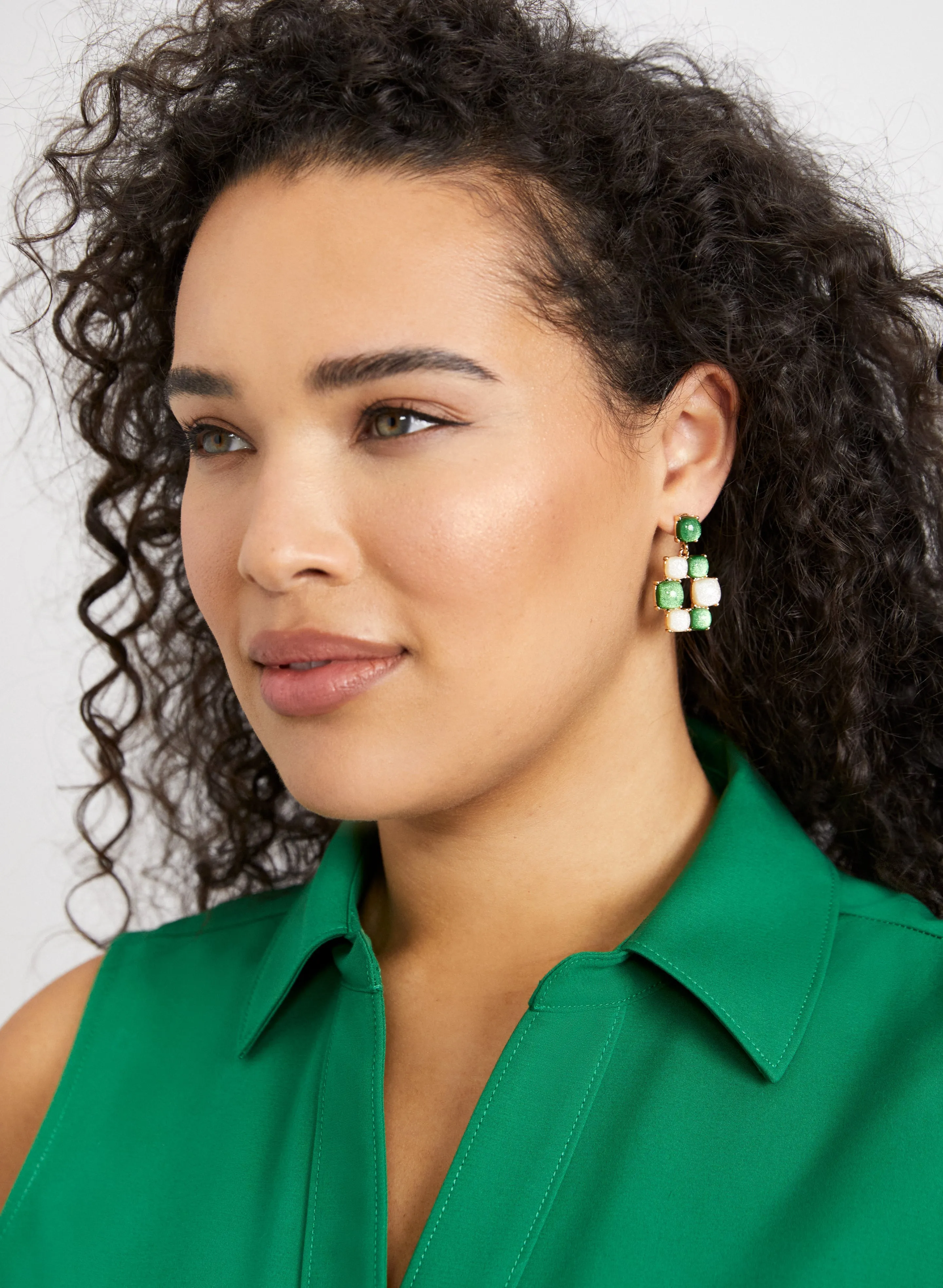 Two-Tier Beaded Drop Earring sold by Laura product image thumbnail 2