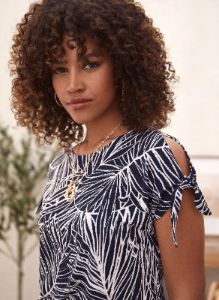 Palm Leaf Print Top sold by Laura