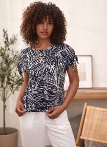 Palm Leaf Print Top sold by Laura