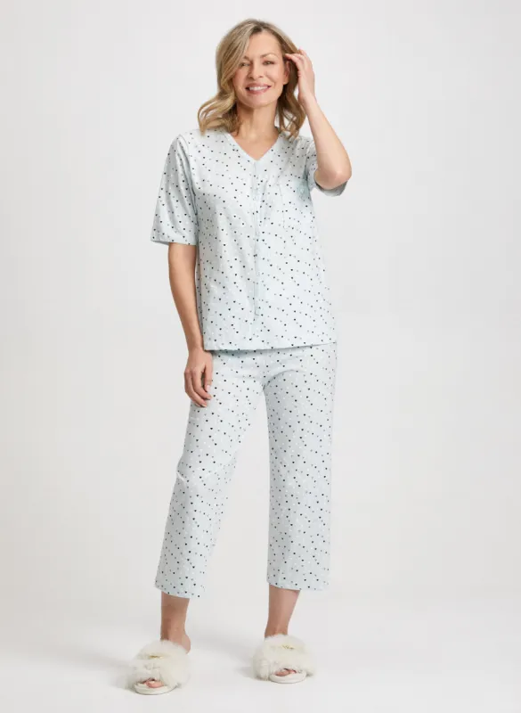 Heart Print Pyjama Set sold by Laura