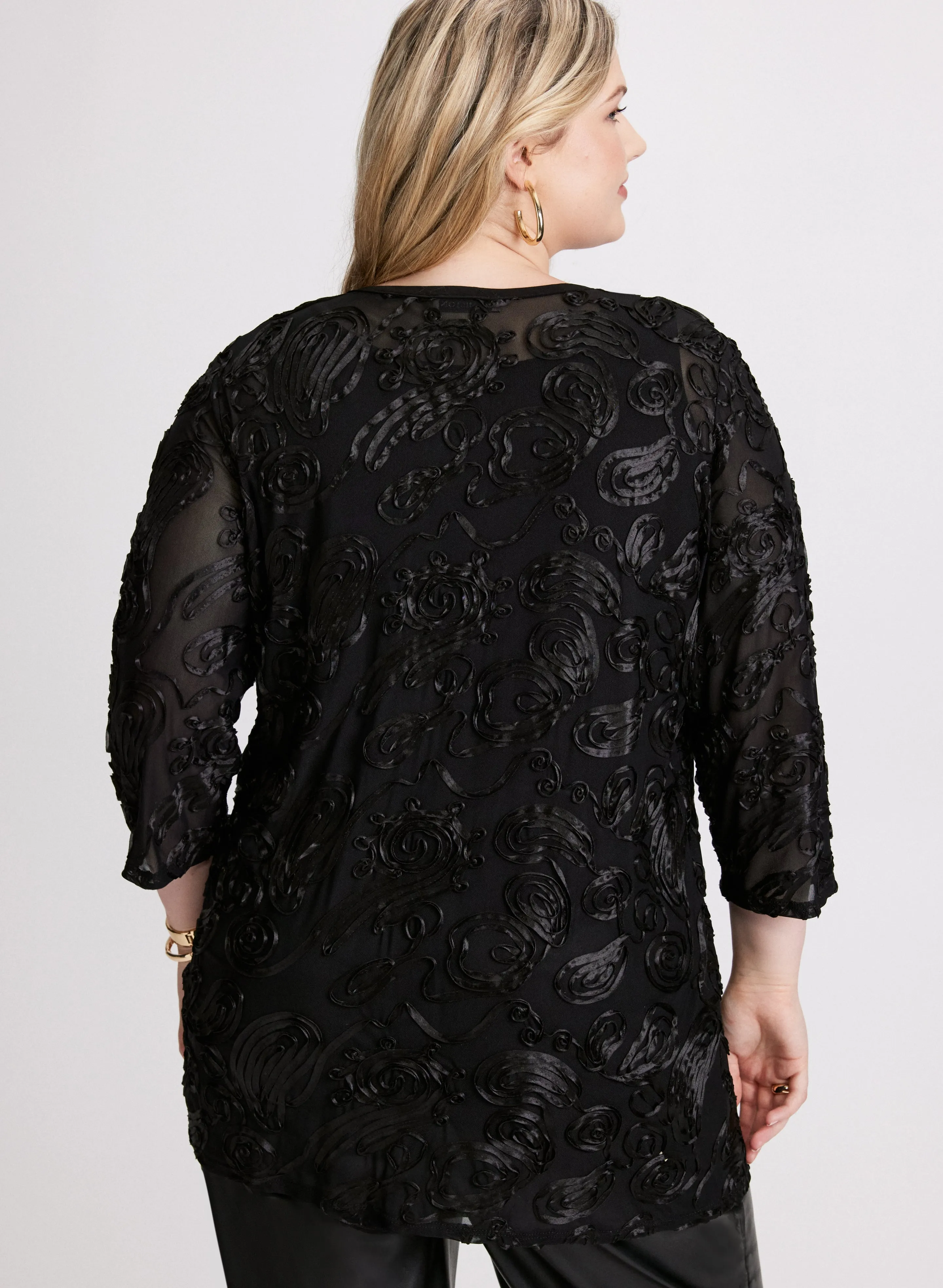 Embroidered 3/4 Sleeve Cover Up sold by Laura product image thumbnail 2