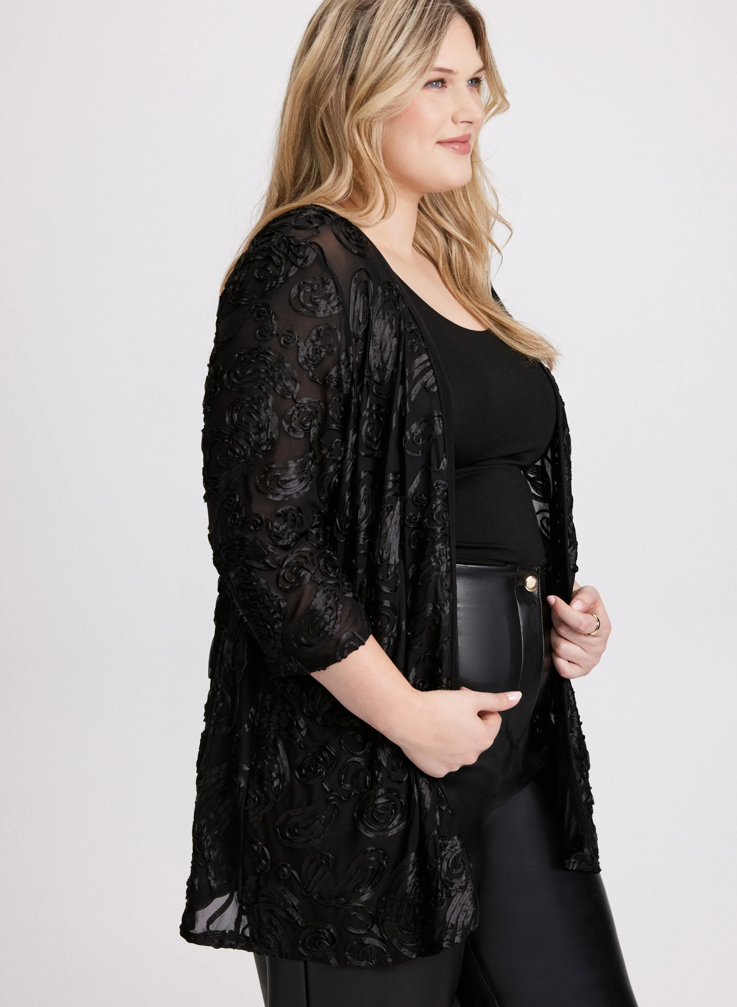 Embroidered 3/4 Sleeve Cover Up sold by Laura product image thumbnail 4