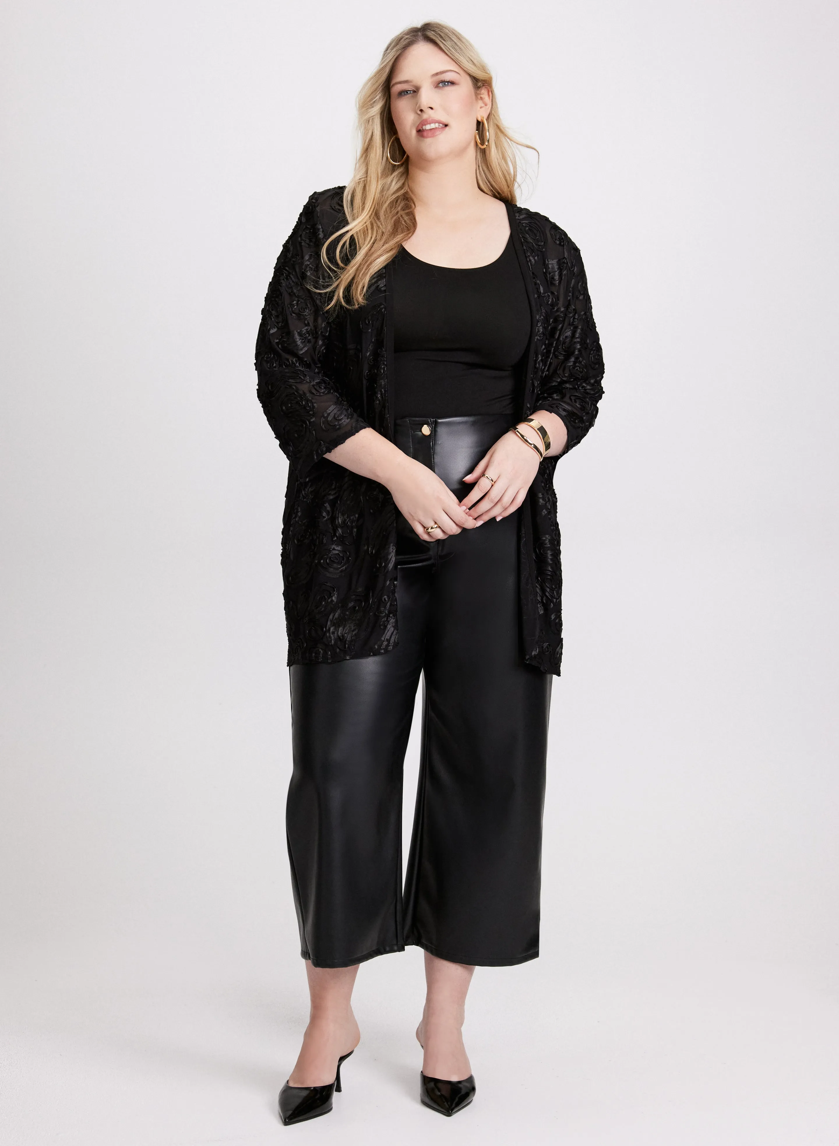 Embroidered 3/4 Sleeve Cover Up sold by Laura product image thumbnail 3