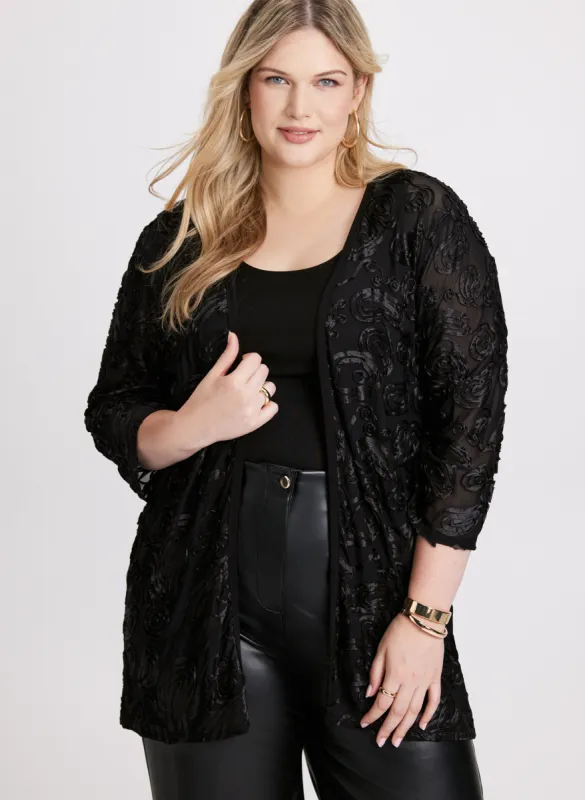 Embroidered 3/4 Sleeve Cover Up made by Laura