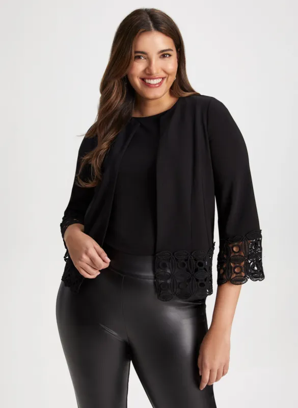 Open Front Lace Trim Top sold by Laura