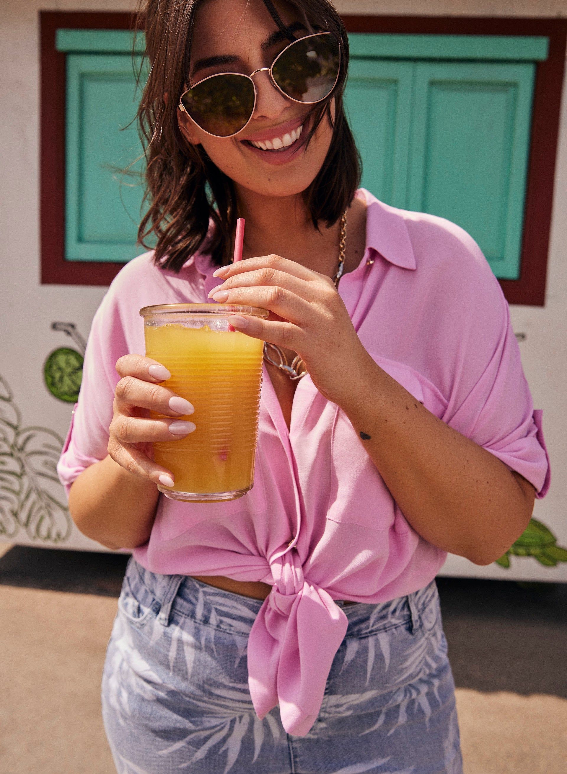 3/4 Sleeve Button-Down Blouse sold by Laura