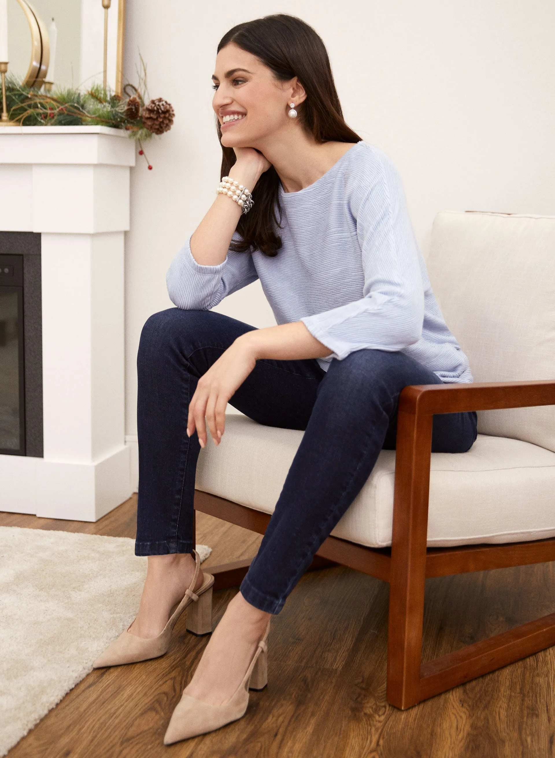 3/4 Sleeve Ottoman Stitch Top sold by Laura product image thumbnail 4