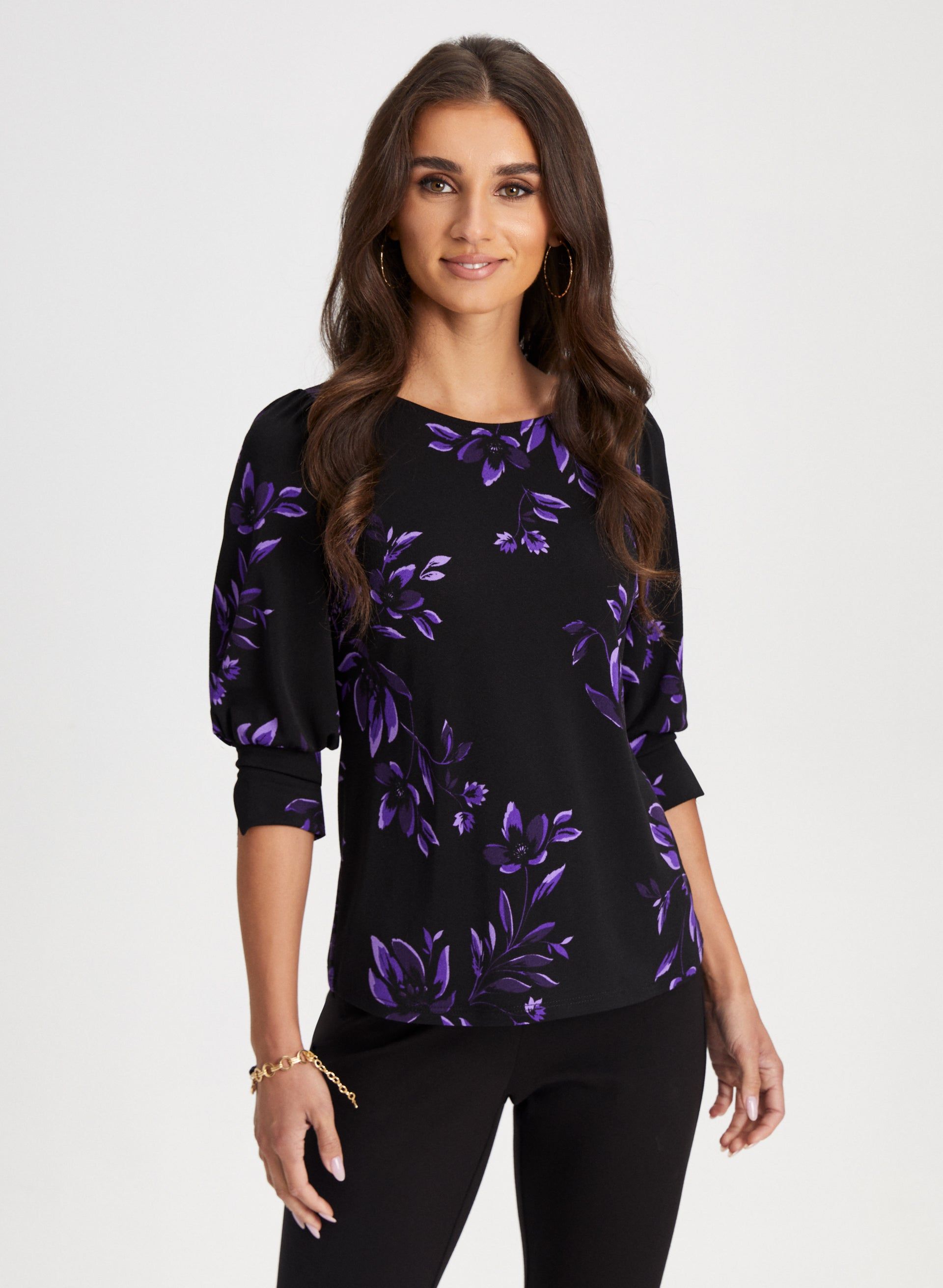 Puff Sleeve Floral Print Top sold by Laura product image thumbnail 5