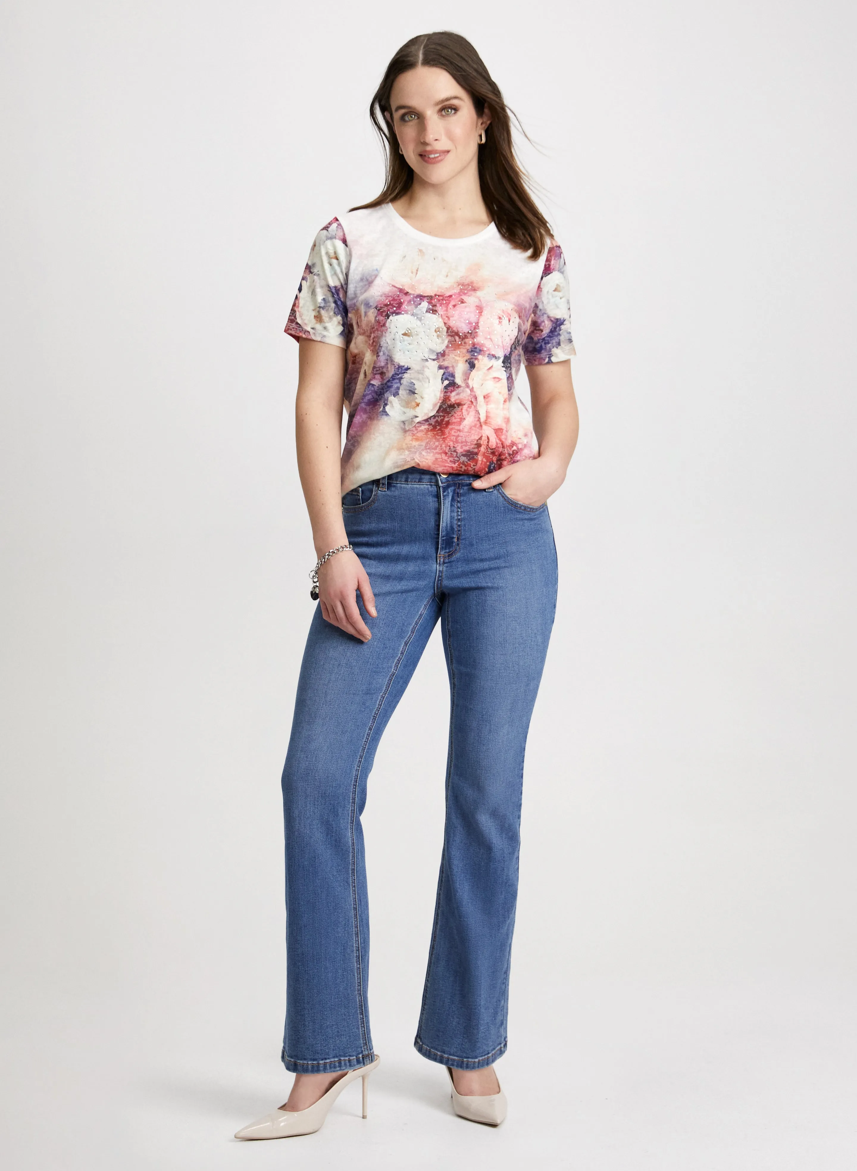 Floral Print Burnout Tee sold by Laura product image thumbnail 3