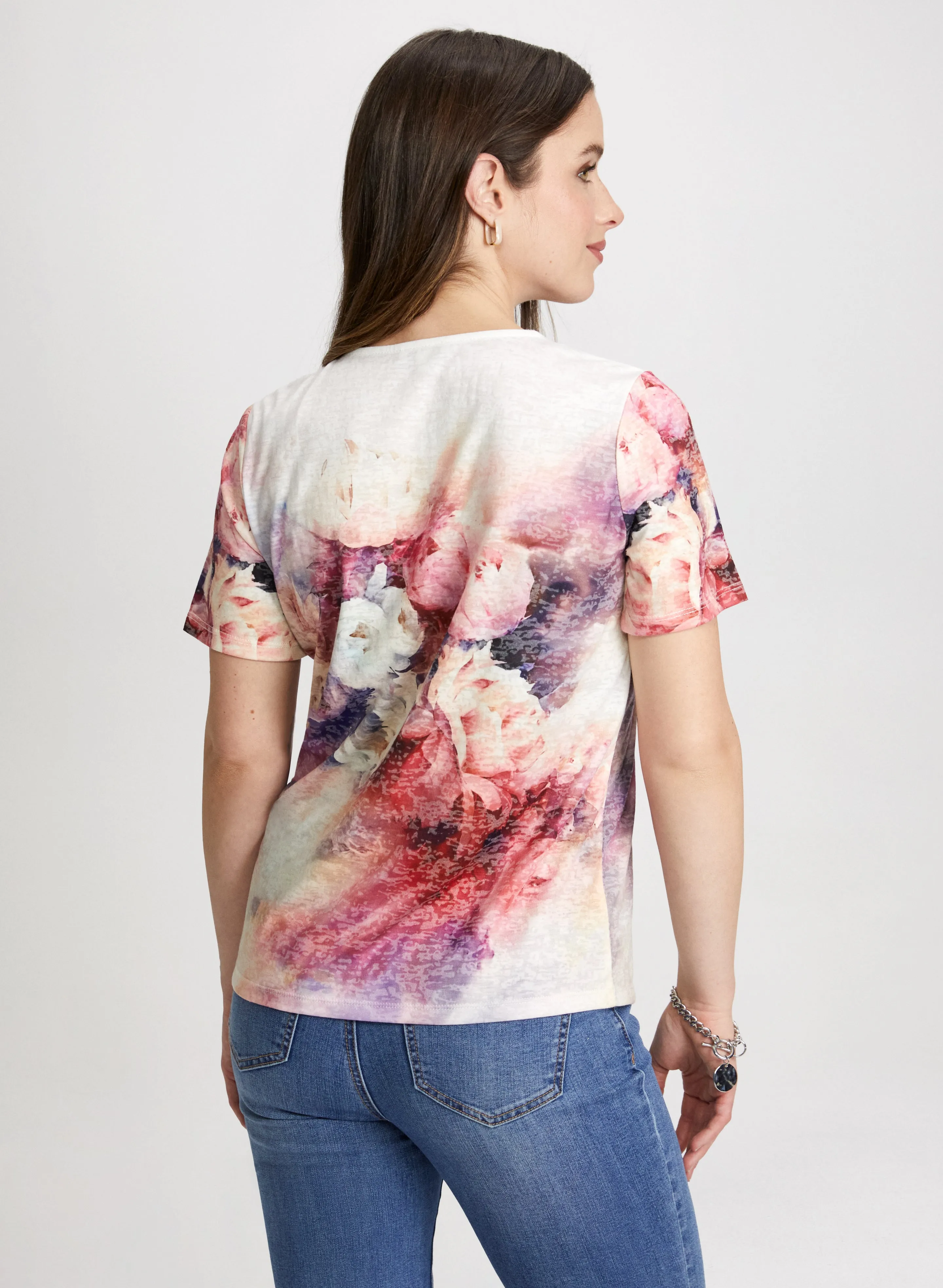 Floral Print Burnout Tee sold by Laura product image thumbnail 4