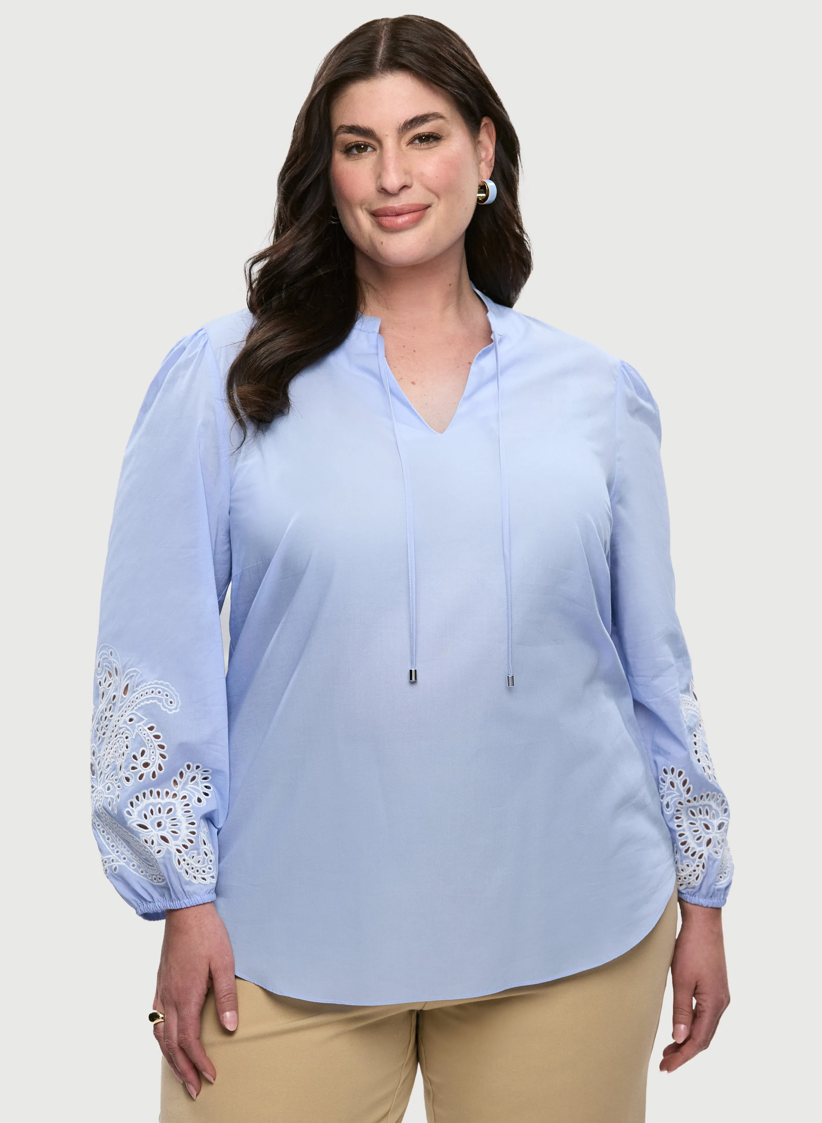 Embroidered Bouffant Sleeve Blouse sold by Laura product image thumbnail 5