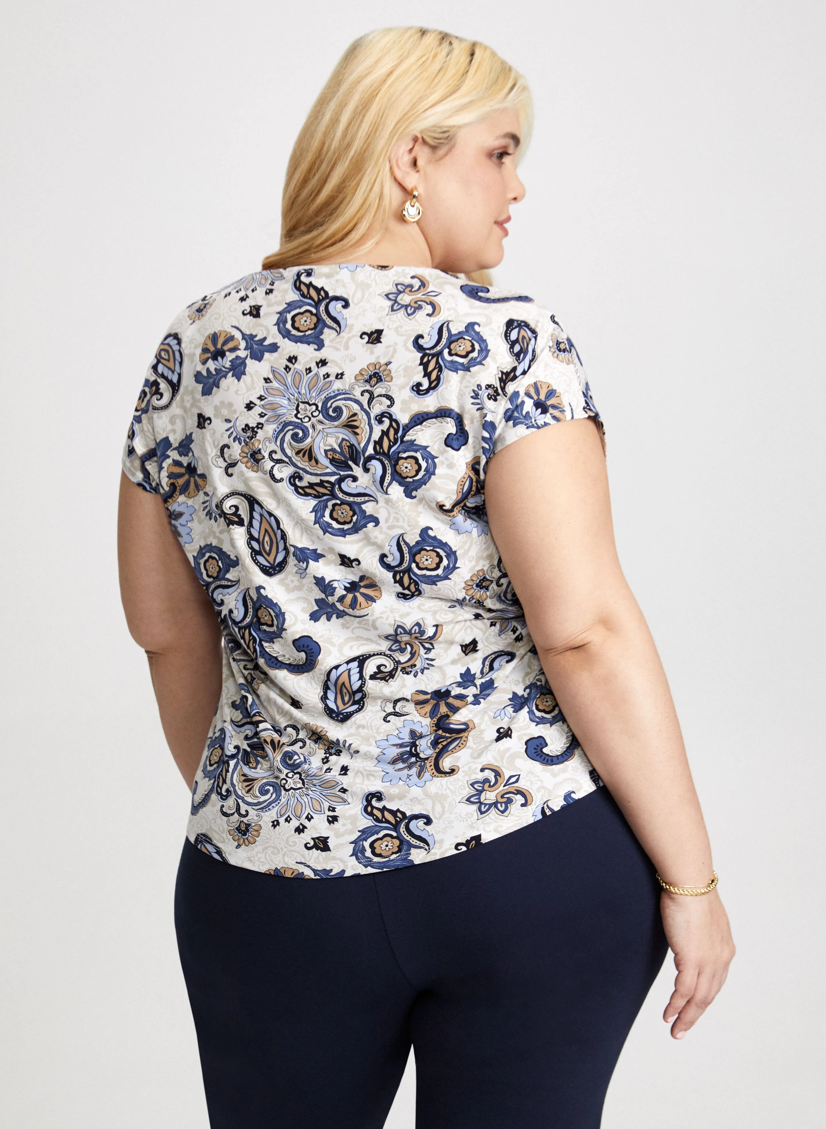 Drop Shoulder Paisley Print Top sold by Laura product image thumbnail 4