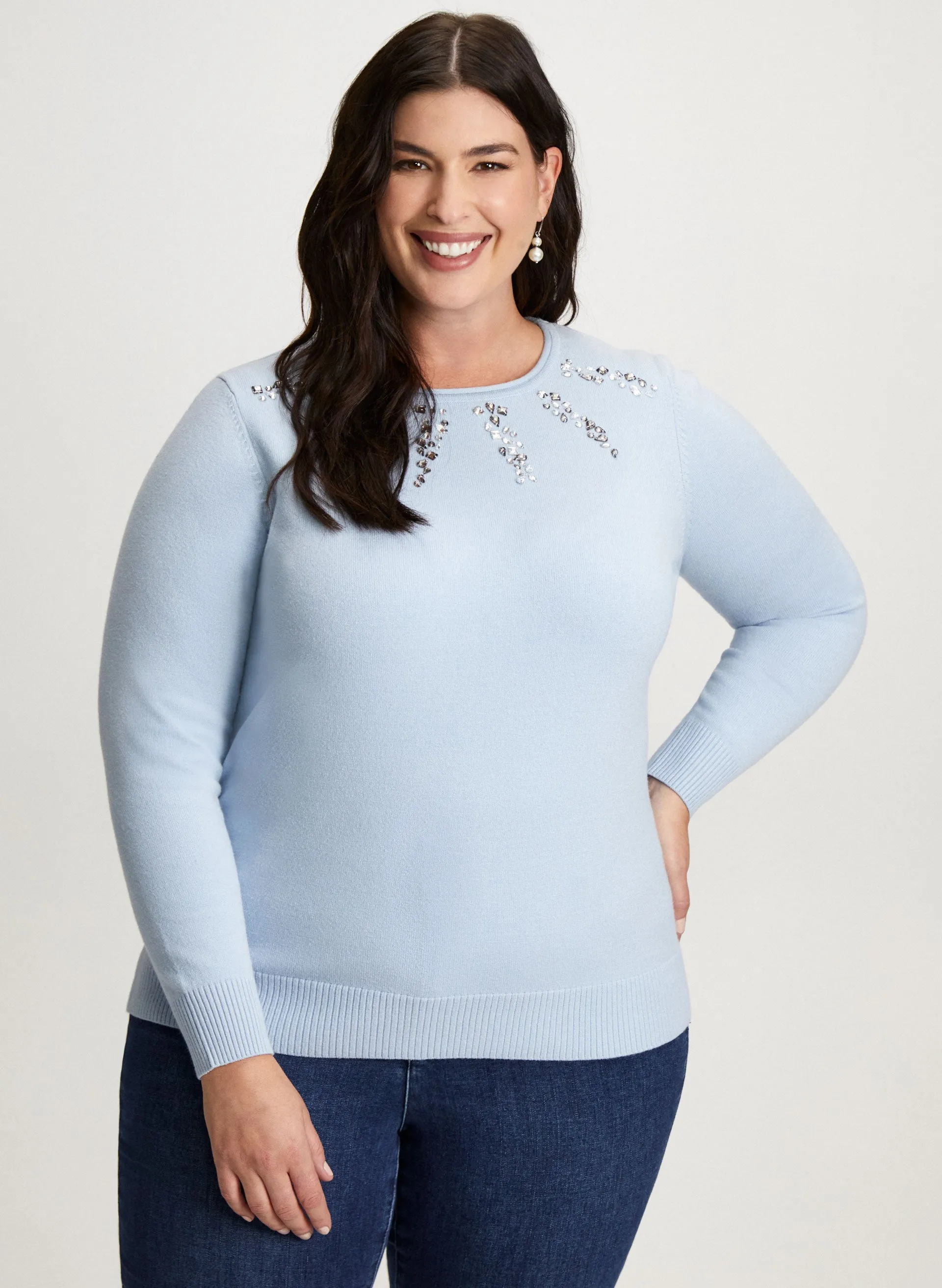 Rhinestone Detail Sweater sold by Laura