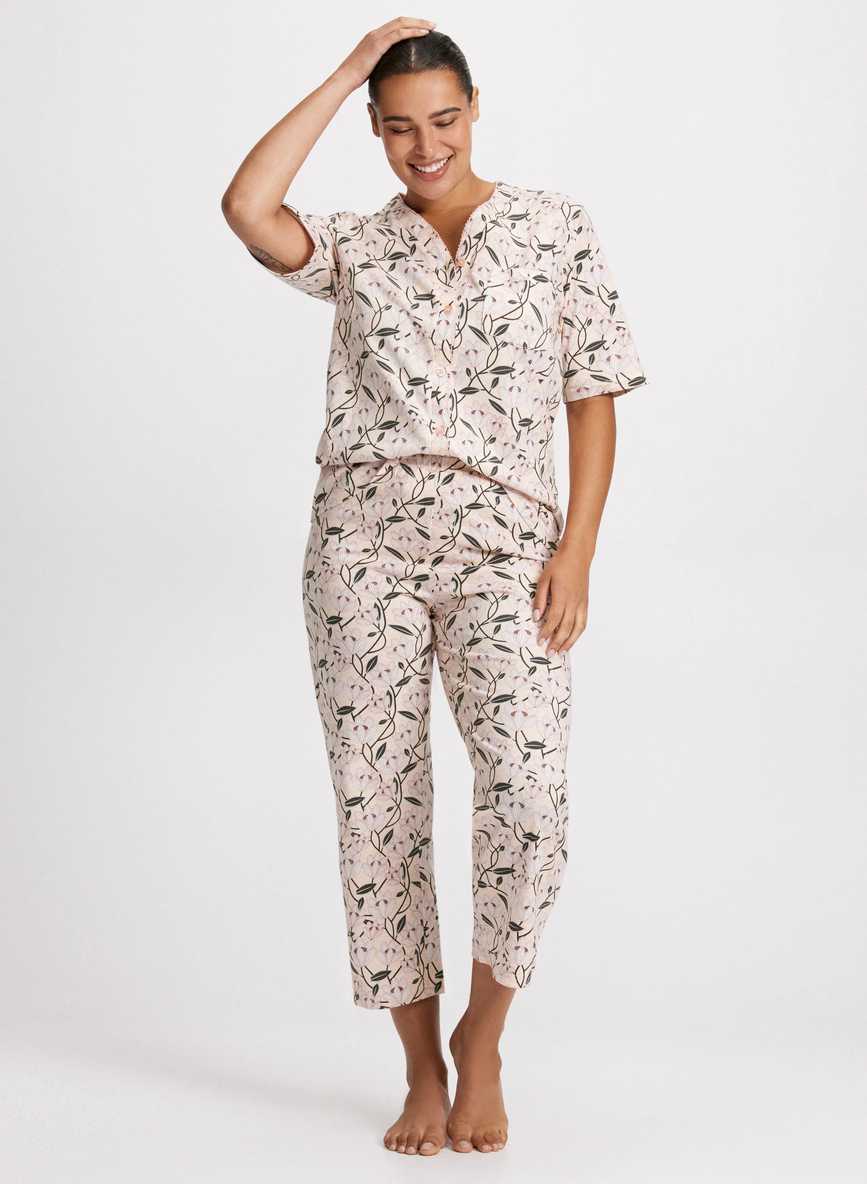 Mixed Print Pyjama Set sold by Laura