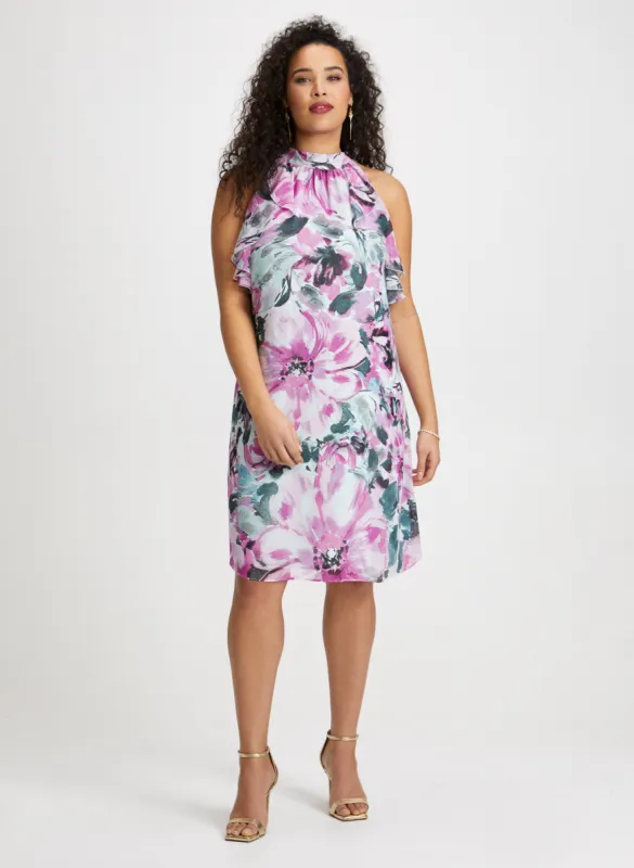 Mock Neck Floral Print Dress sold by Laura
