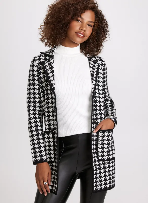 Houndstooth Print Coatigan sold by Laura