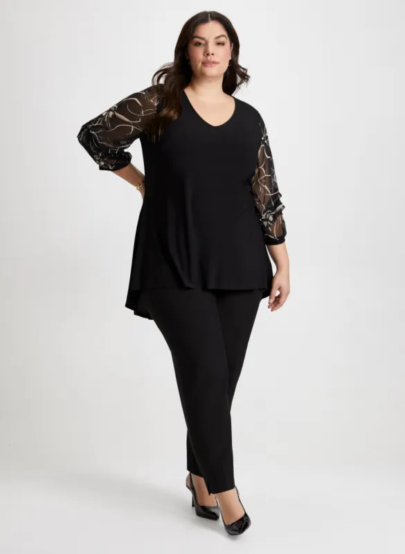 Pinched Sleeve Top & City Fit Pants sold by Laura
