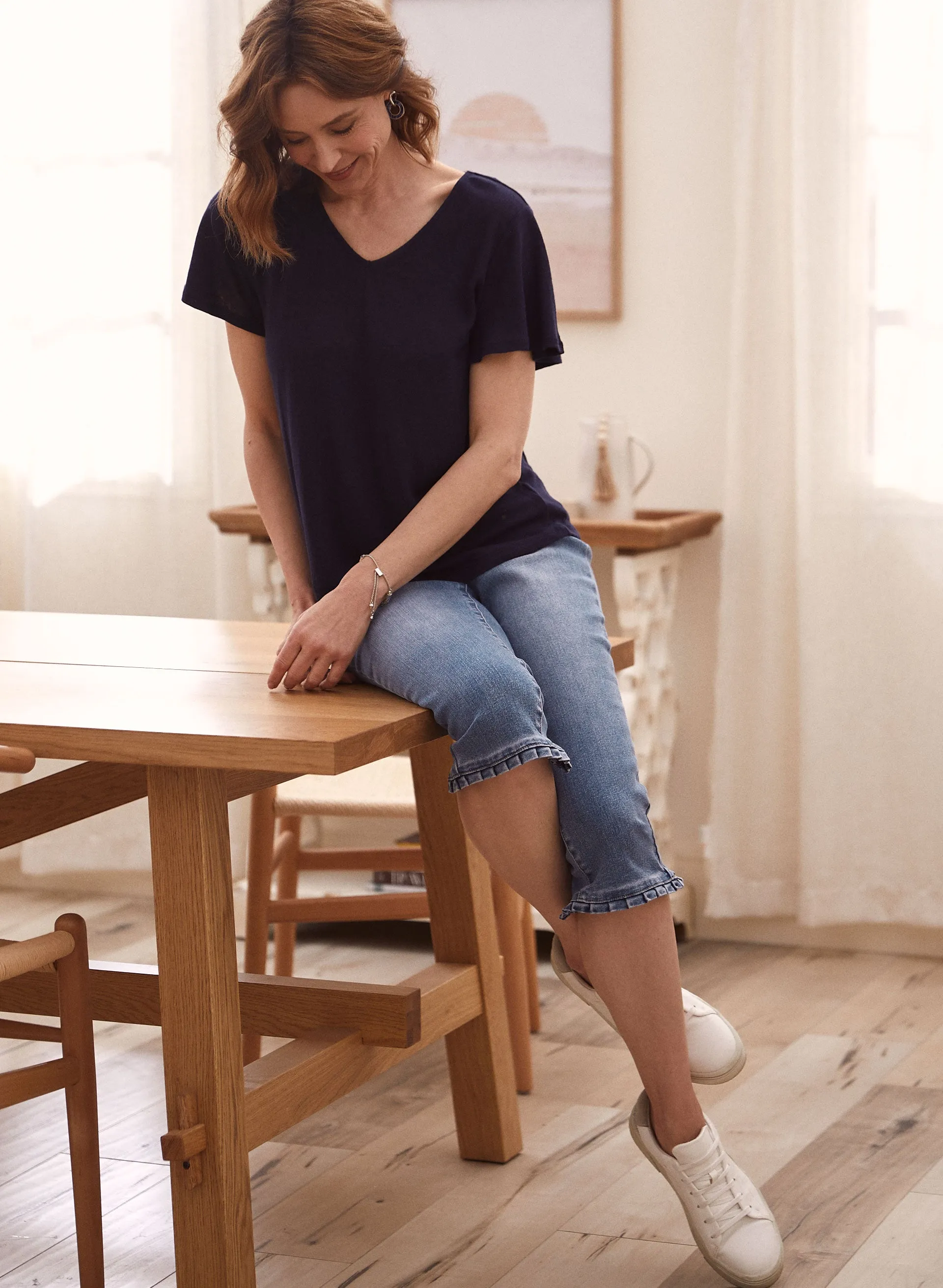 Short Ruffle Sleeve Tee sold by Laura product image thumbnail 3